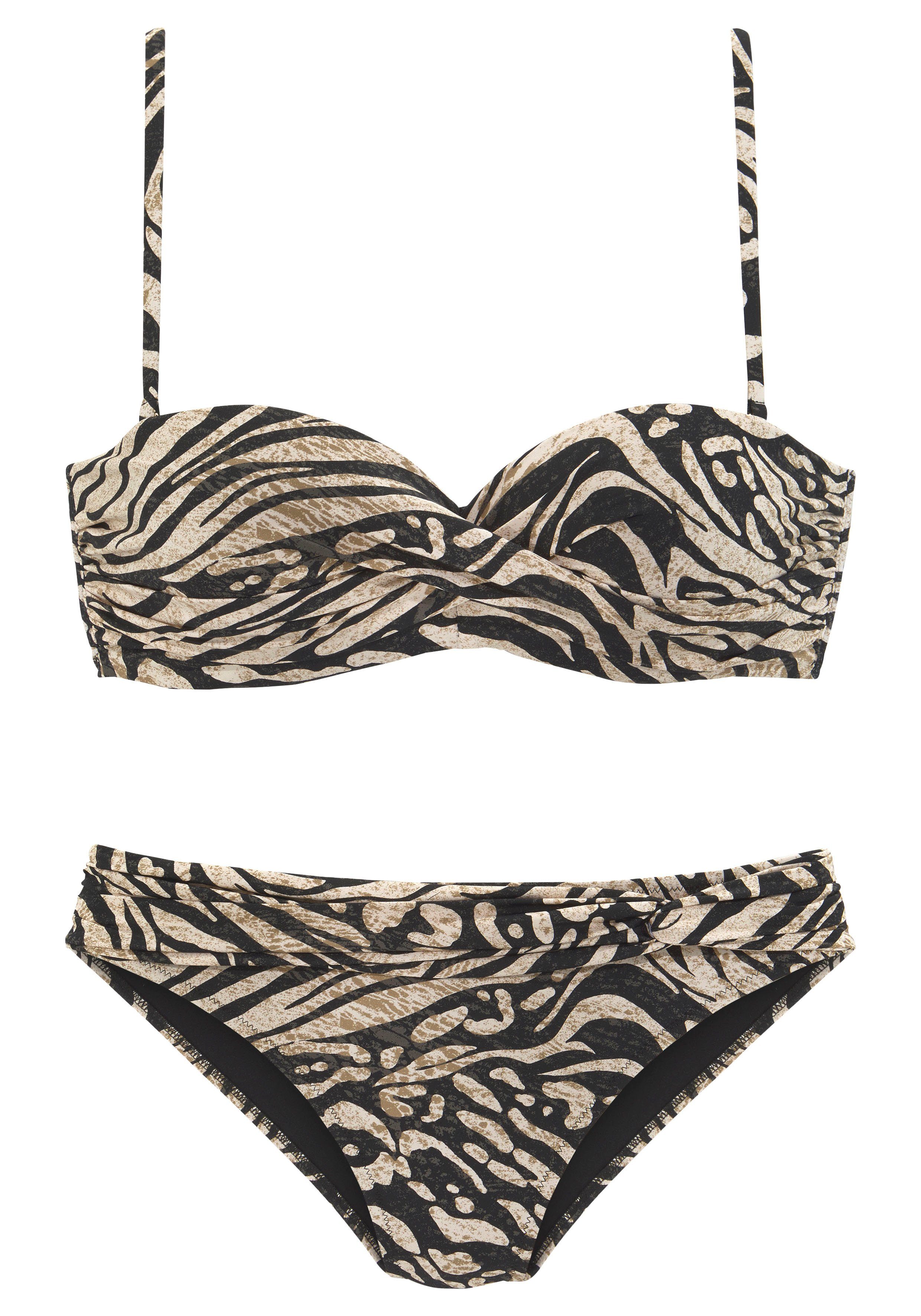 Bruno Banani Beugelbikini in bandeaumodel in trendy animal-print