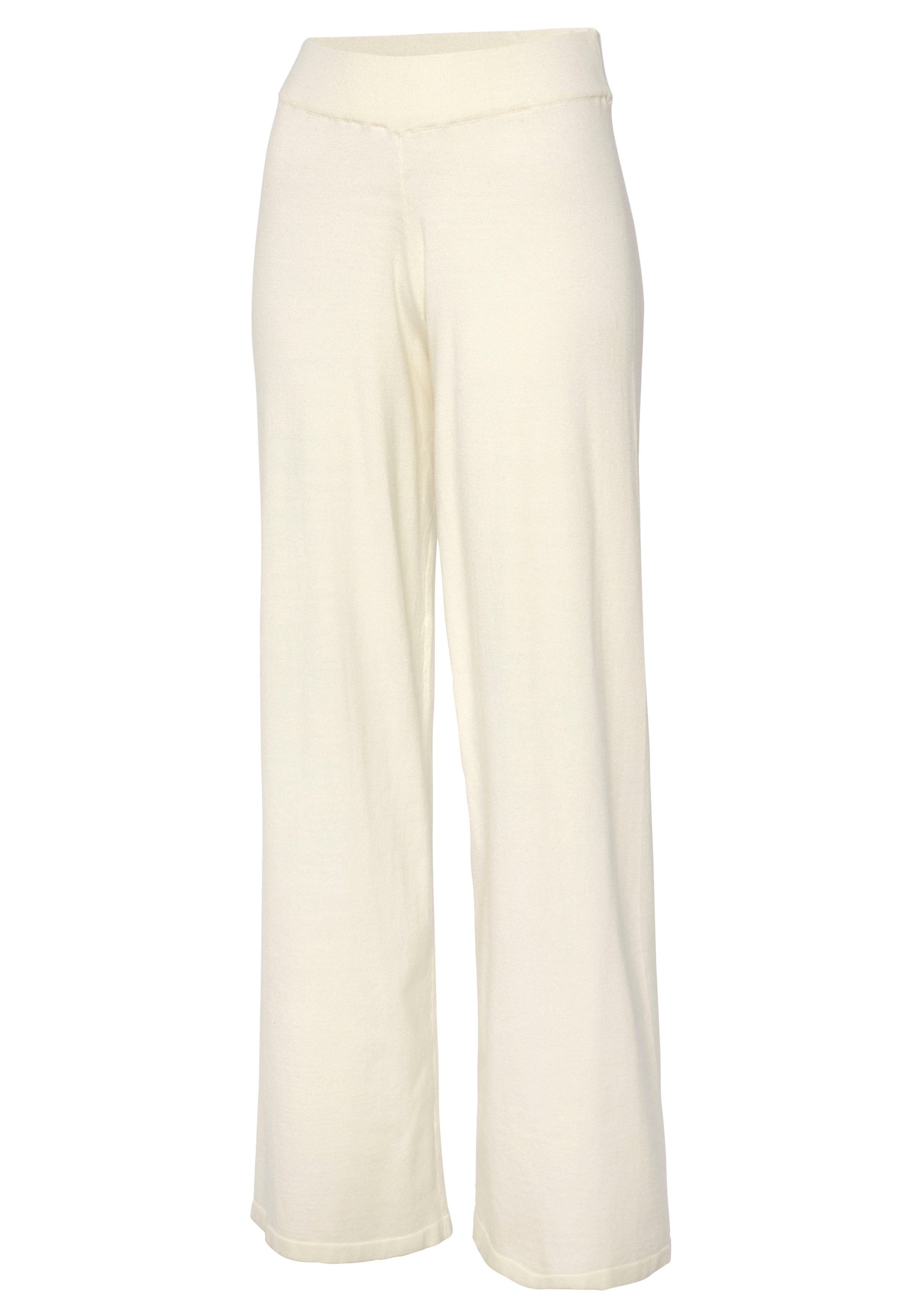 Lascana Tricotbroek -Loungebroek met wijd been, loungewear