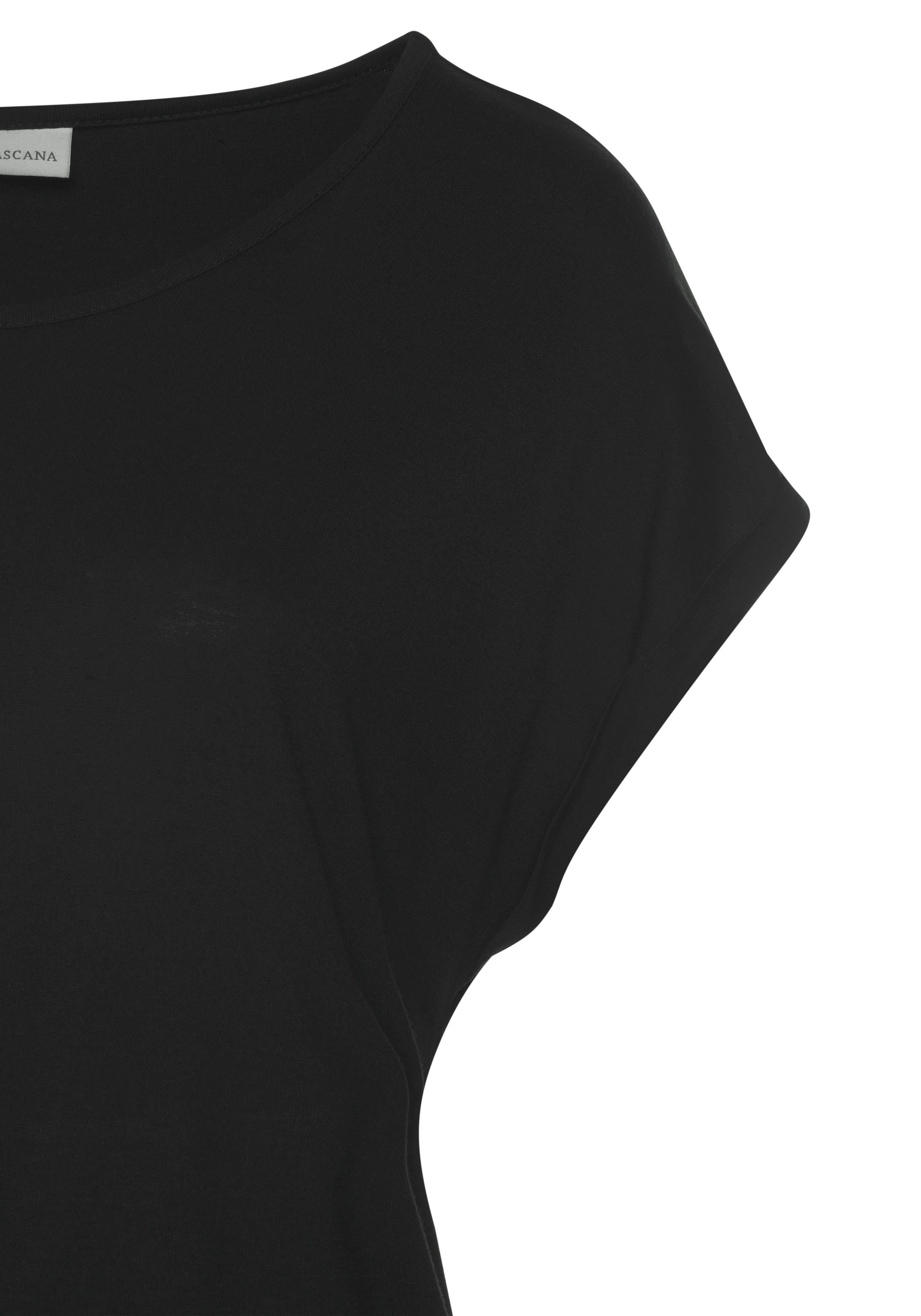 Lascana Shirt met korte mouwen met ronde halslijn, jersey stof, mouwomslag, basic