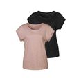 vivance t-shirt met zilverkleurige glitterstippen (set van 2) roze