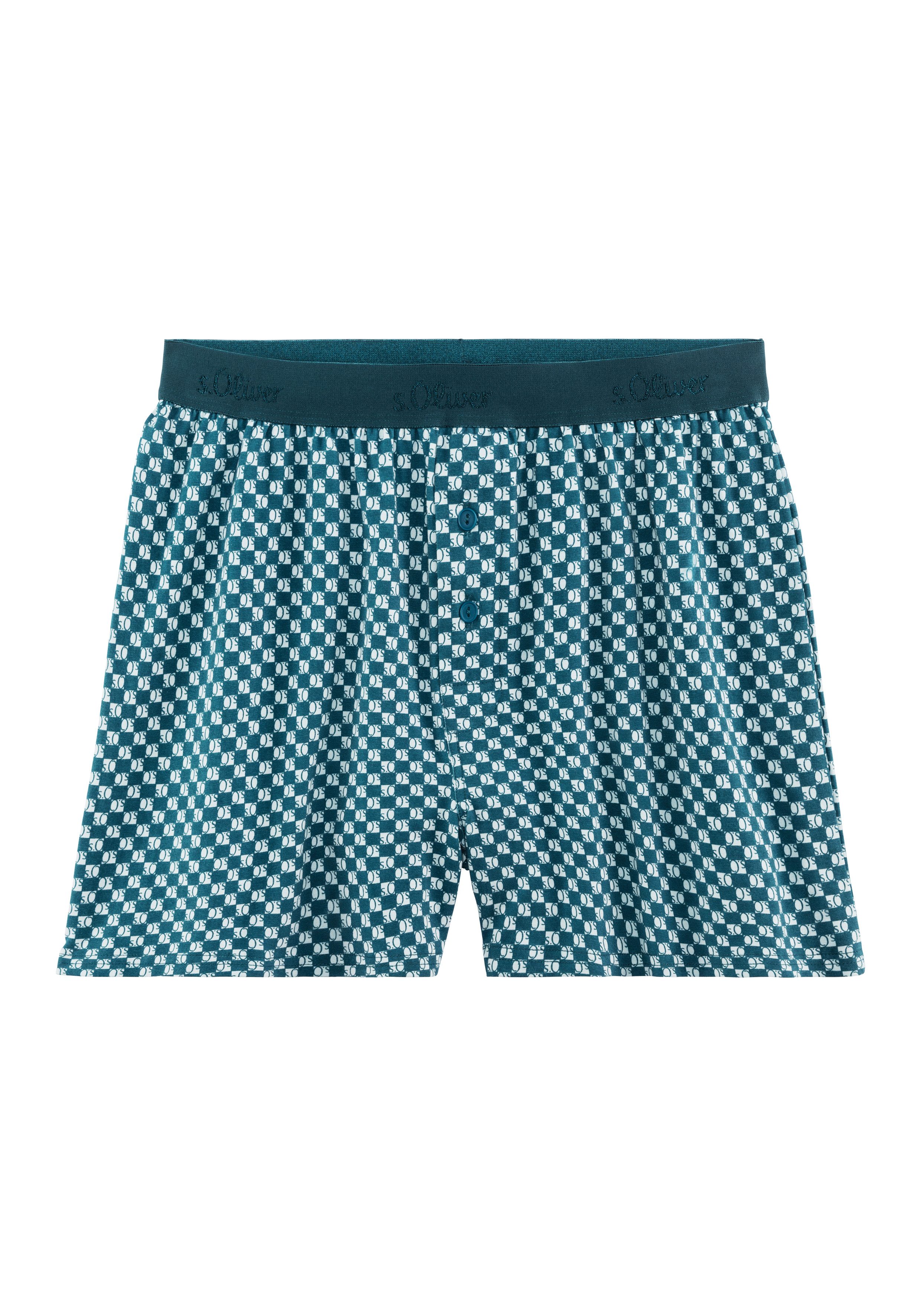 s.Oliver RED LABEL Beachwear Wijde boxershort unikleur en gedessineerd (set, 2 stuks)