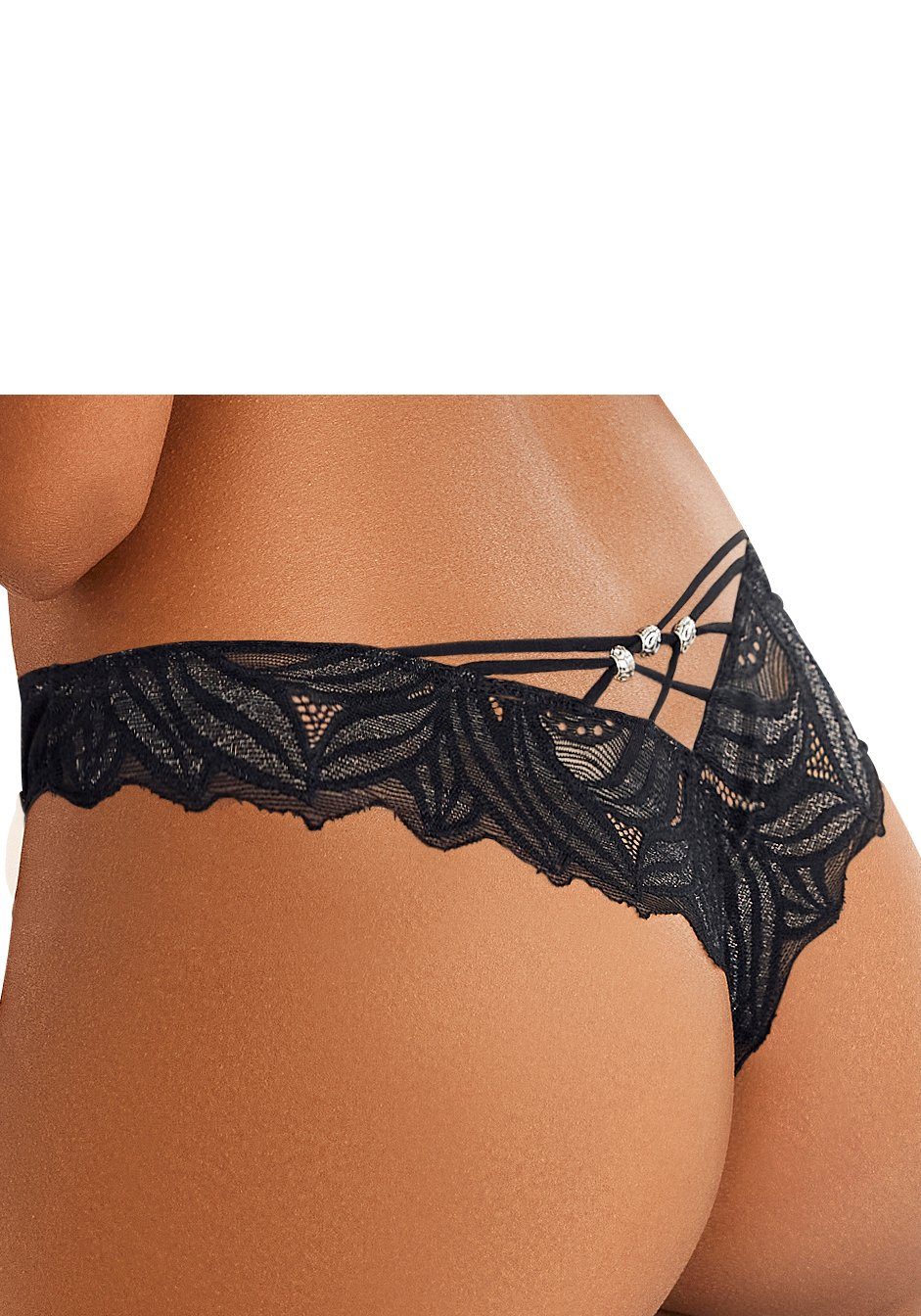 Nuance String met opwindende bandjes-look en metalen kralen in antiek-look