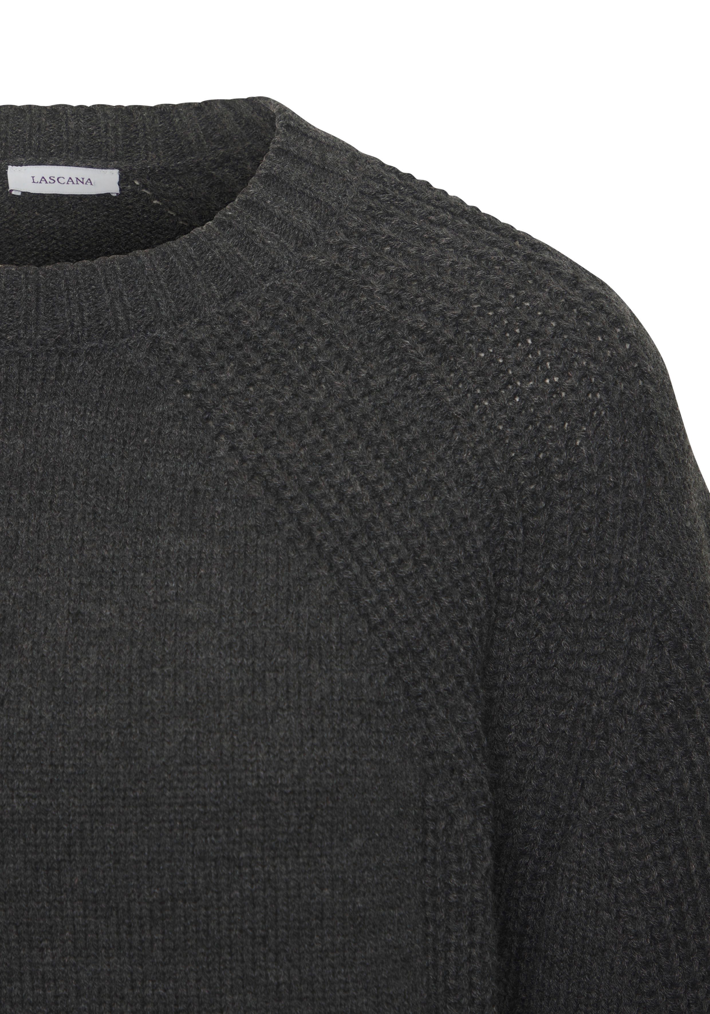 Lascana Gebreide trui met grof brei-details, dames trui met ronde hals