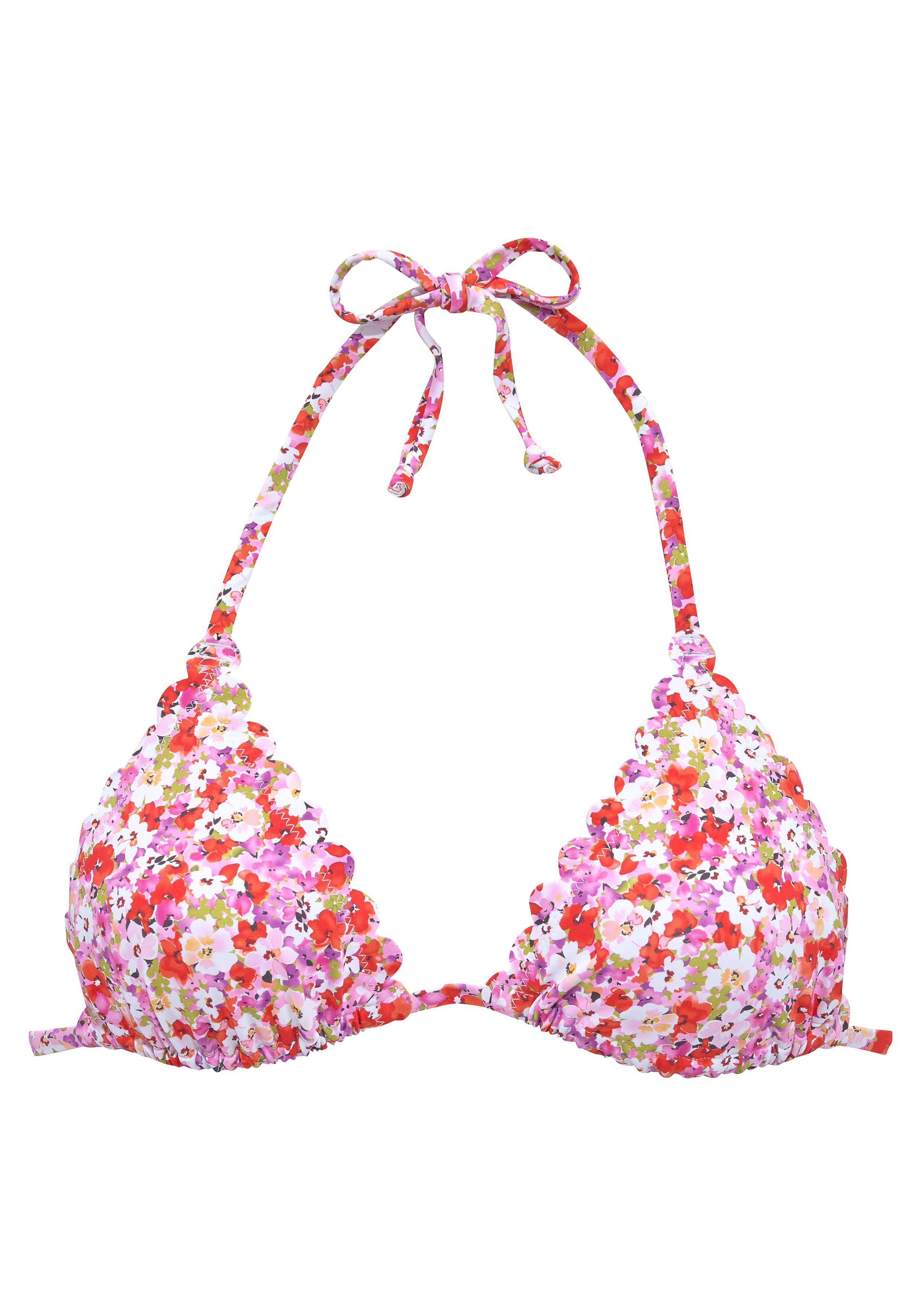 Lascana Triangel-bikinitop Jasmijn in bloemenprint bikini's maat 34 rood