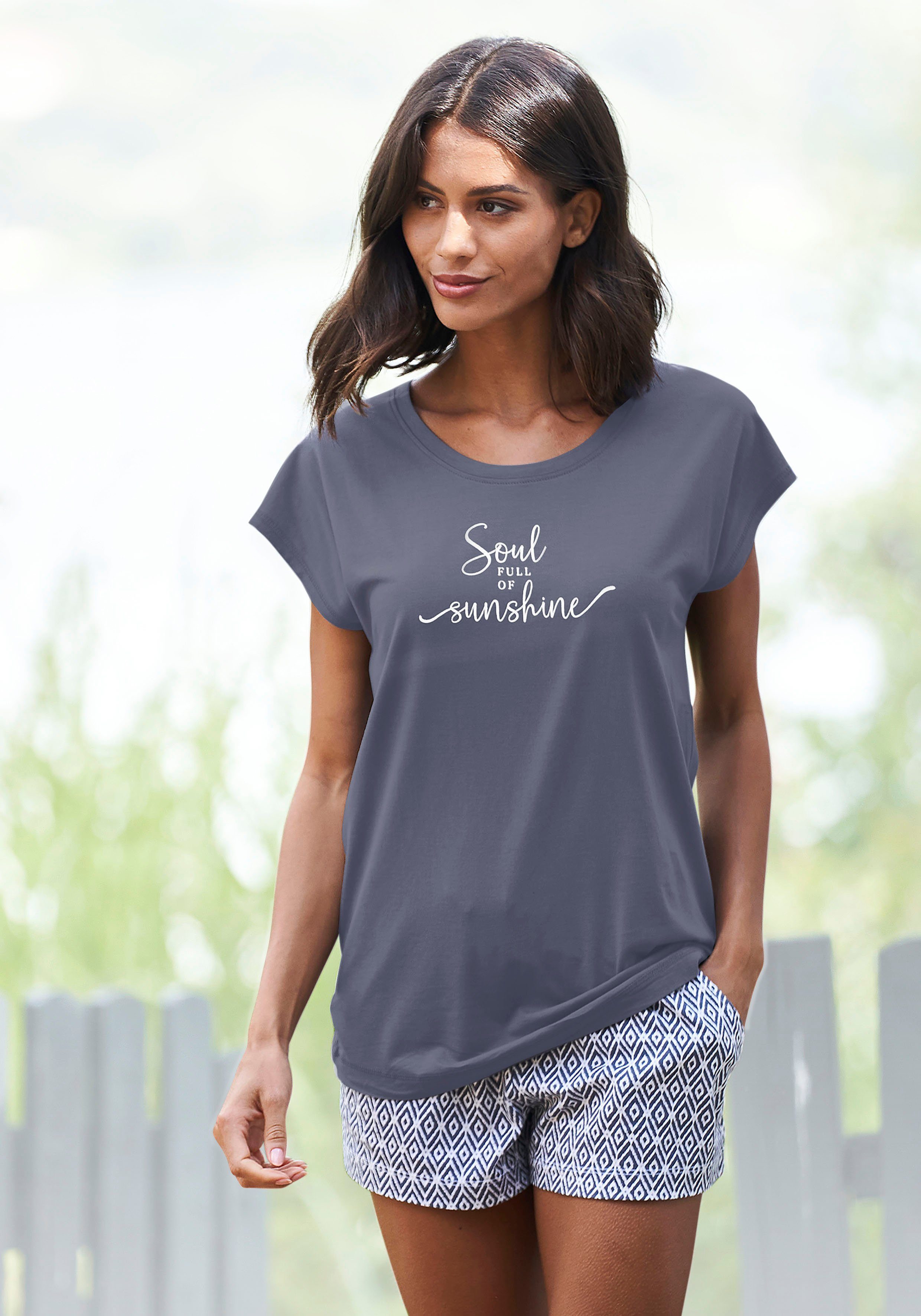Vivance Dreams T-shirt met zomer-statementprint