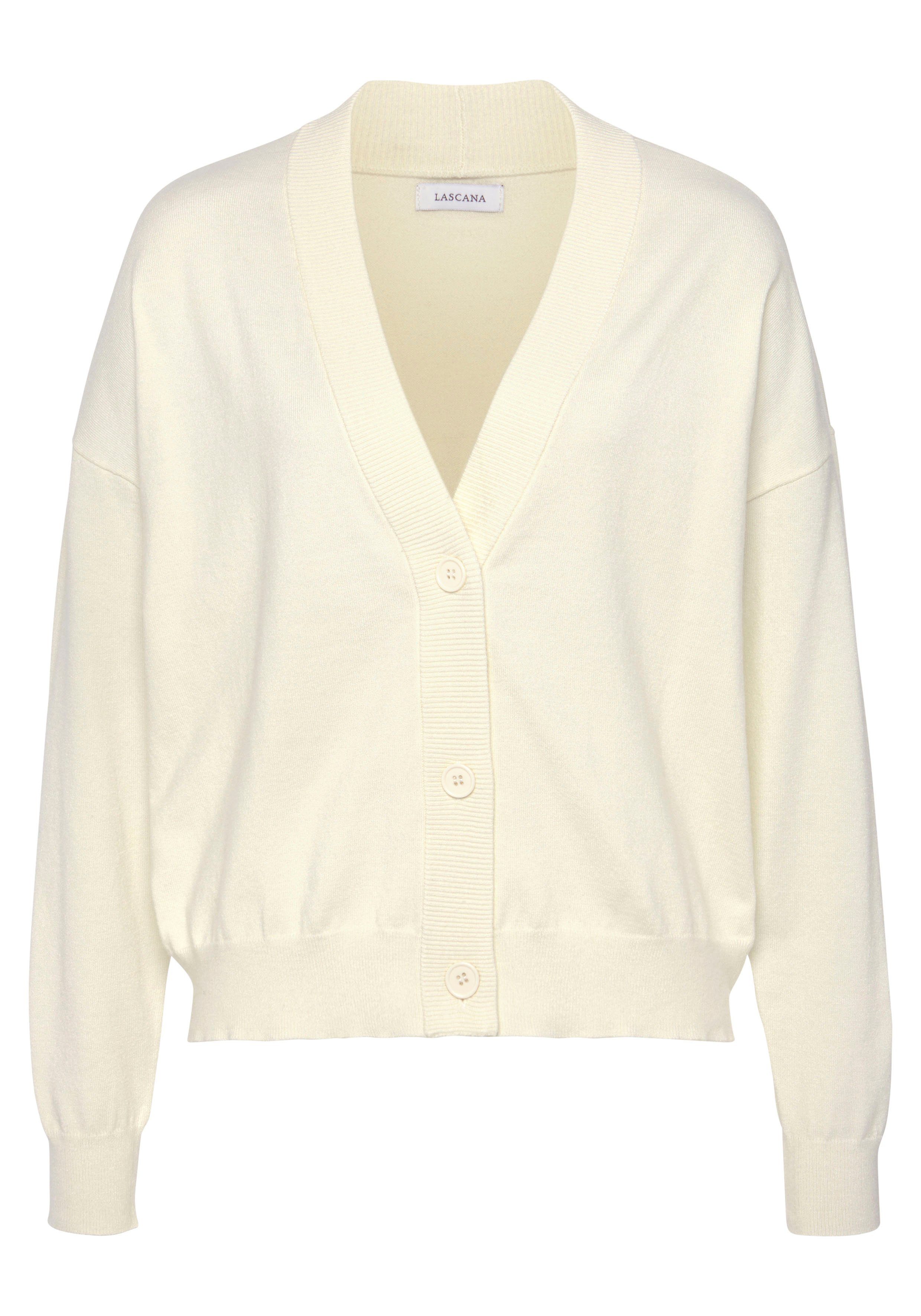 Lascana Vest -lounge jas in korte vorm, loungewear vesten maat 36/38 beige