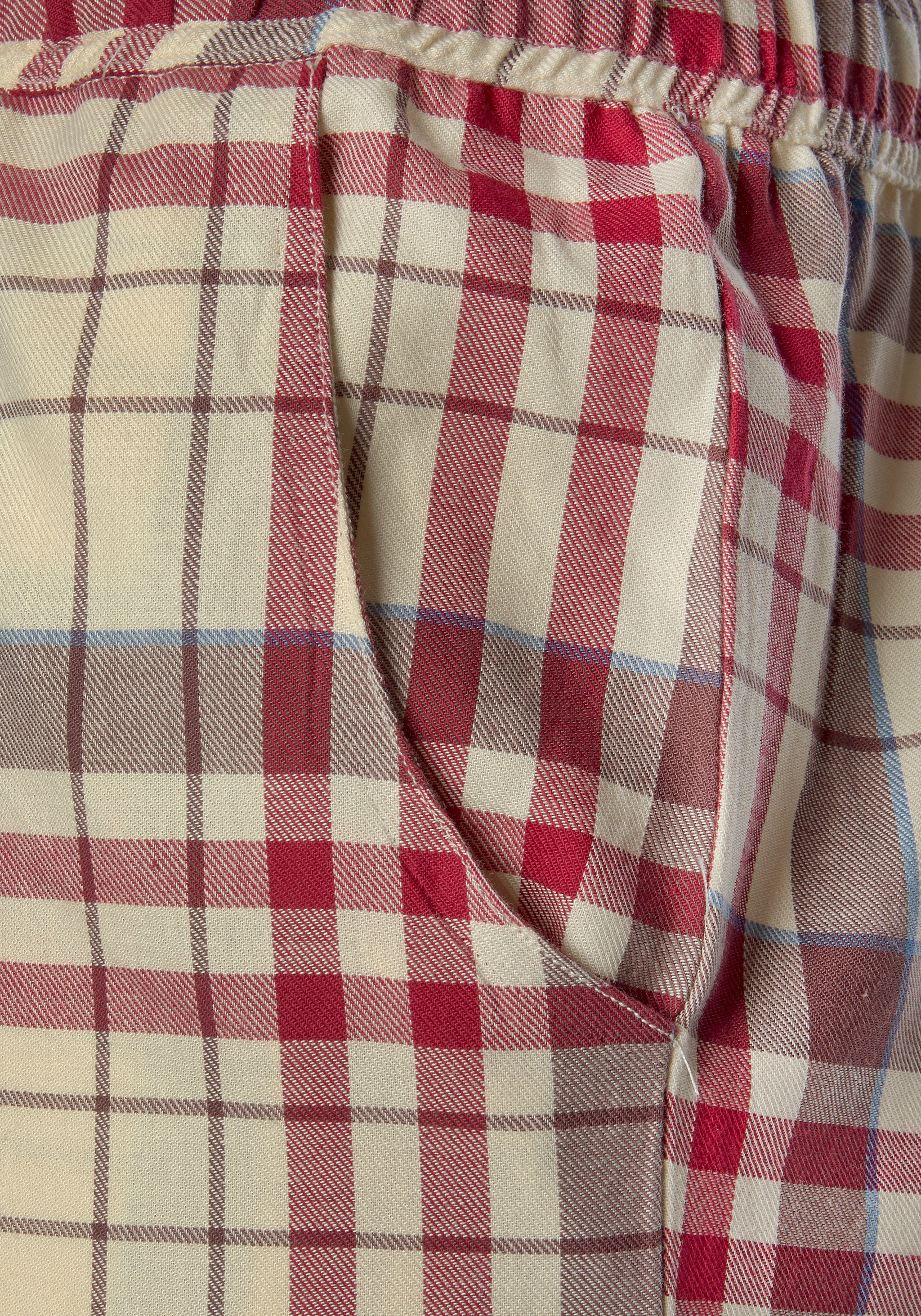 H.I.S Pyjama van flanel met alover ruitpatroon (set, 2-delig)