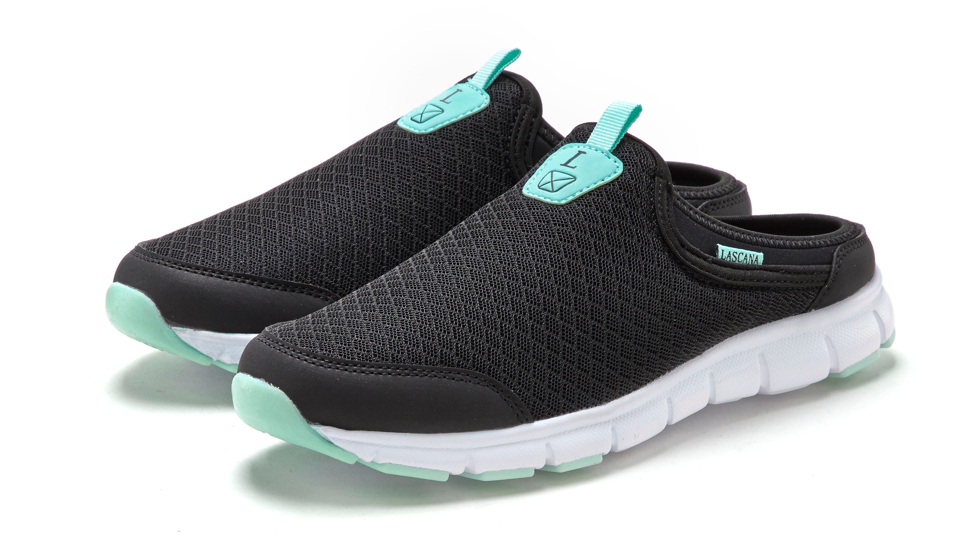 Lascana Sneakers Lage schoen, vrijetijdsschoen, sabot, clogs van licht mesh-materiaal