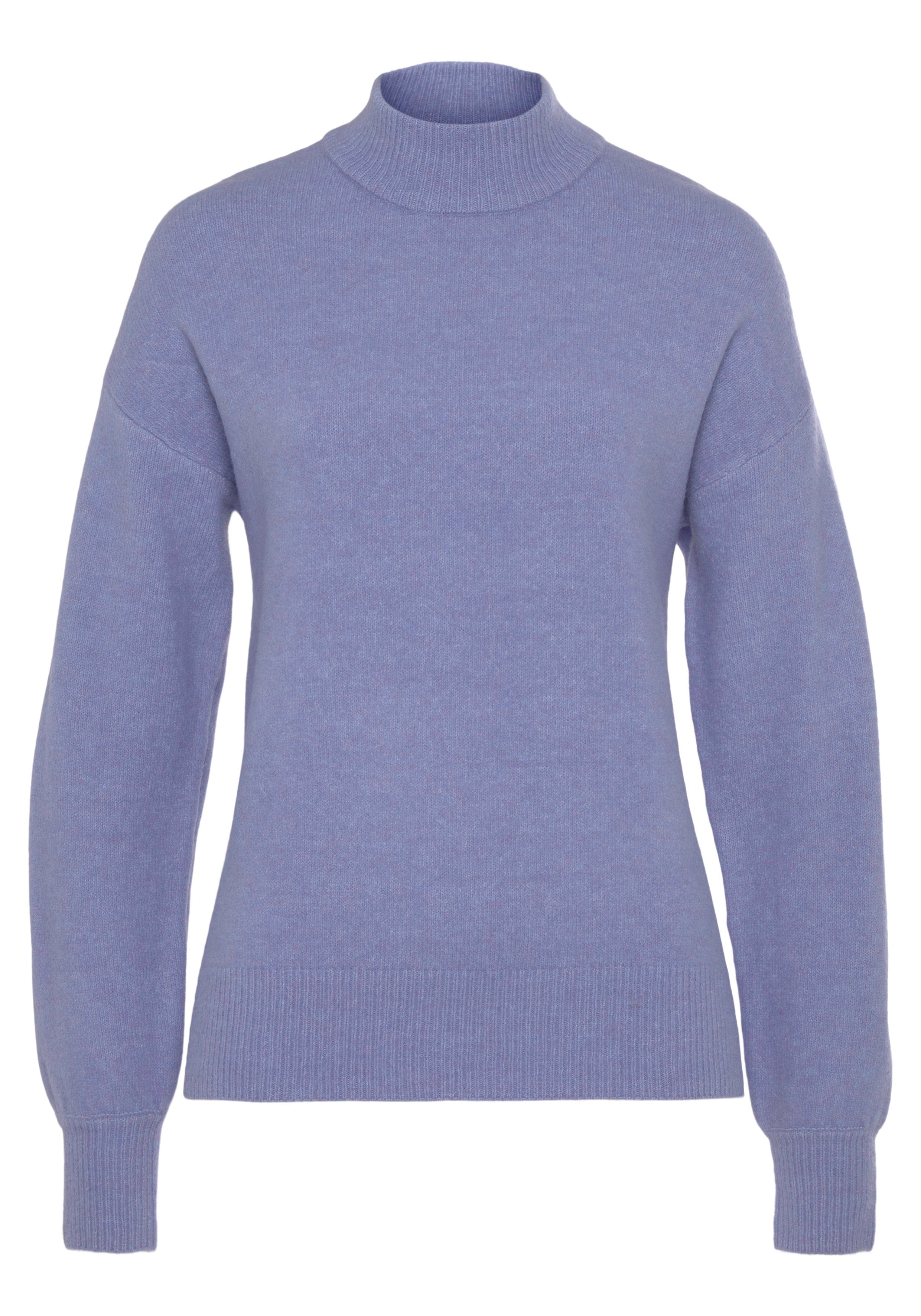 Lascana Gebreide trui -Lounge Pullover met staande kraag en ribboorden, loungewear