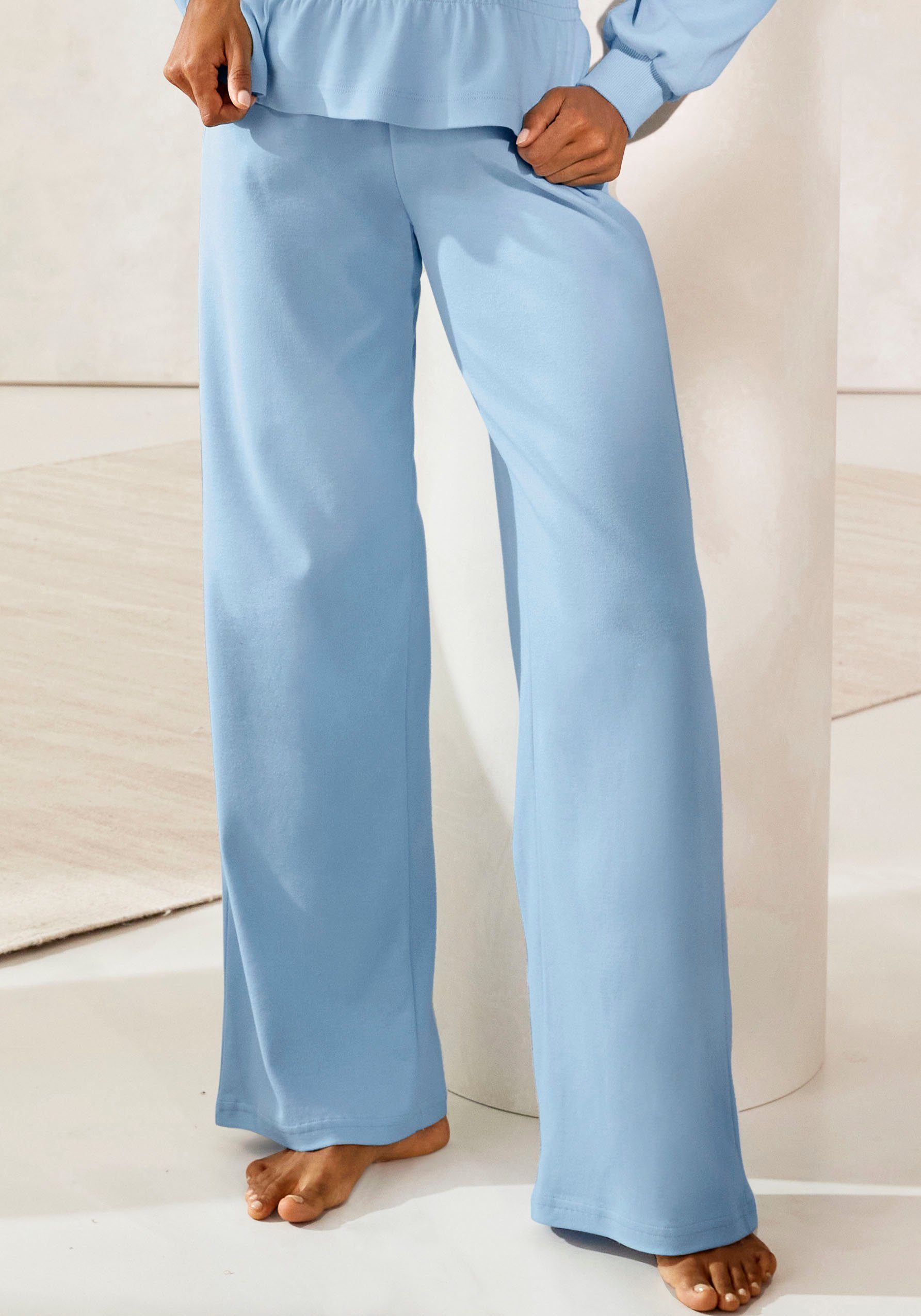 Lascana Sweatbroek -Loungebroek met uitlopende pijpen, loungewear