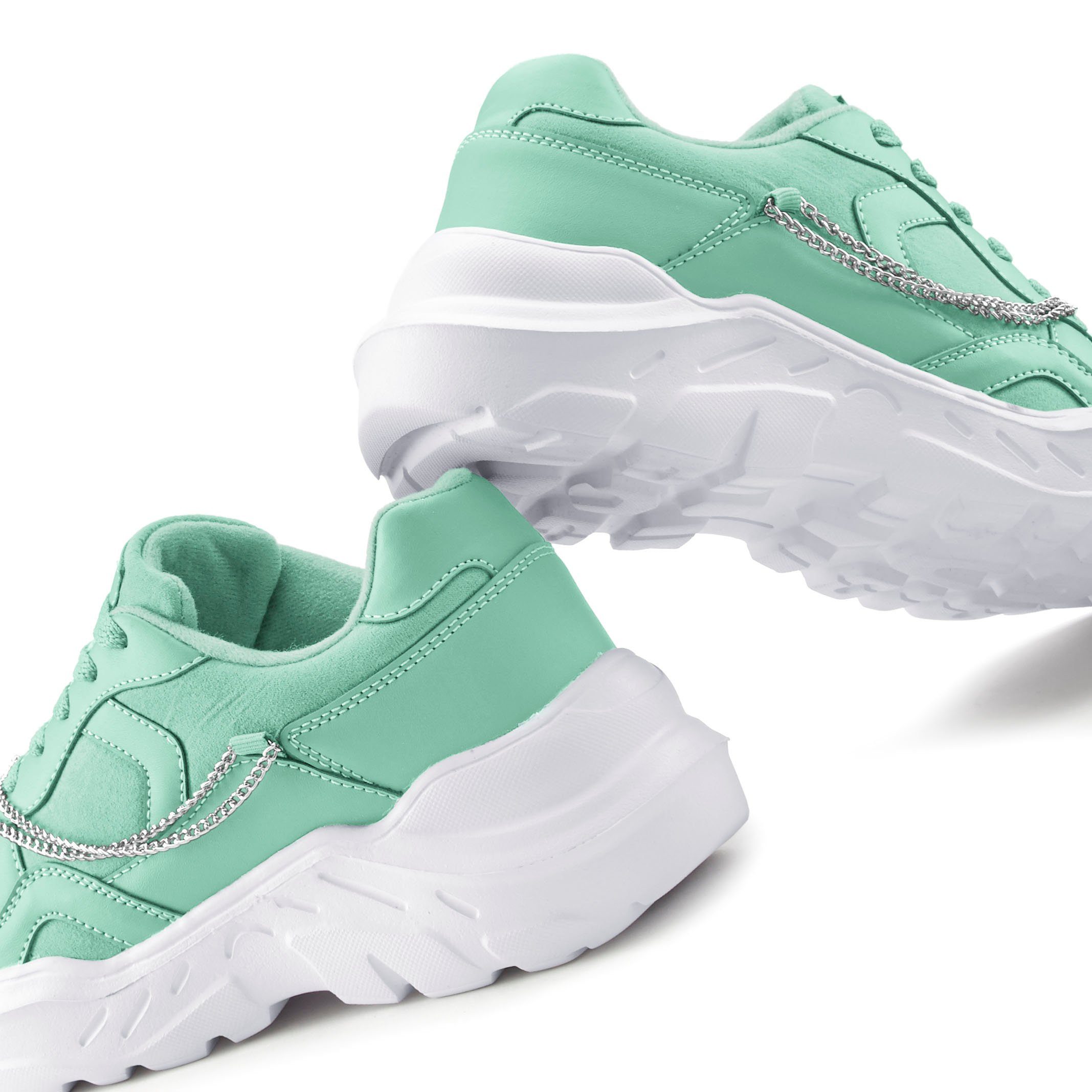 Lascana Sneakers met chunky zool & kettingen, veterschoenen, vrijetijdsschoenen vegan