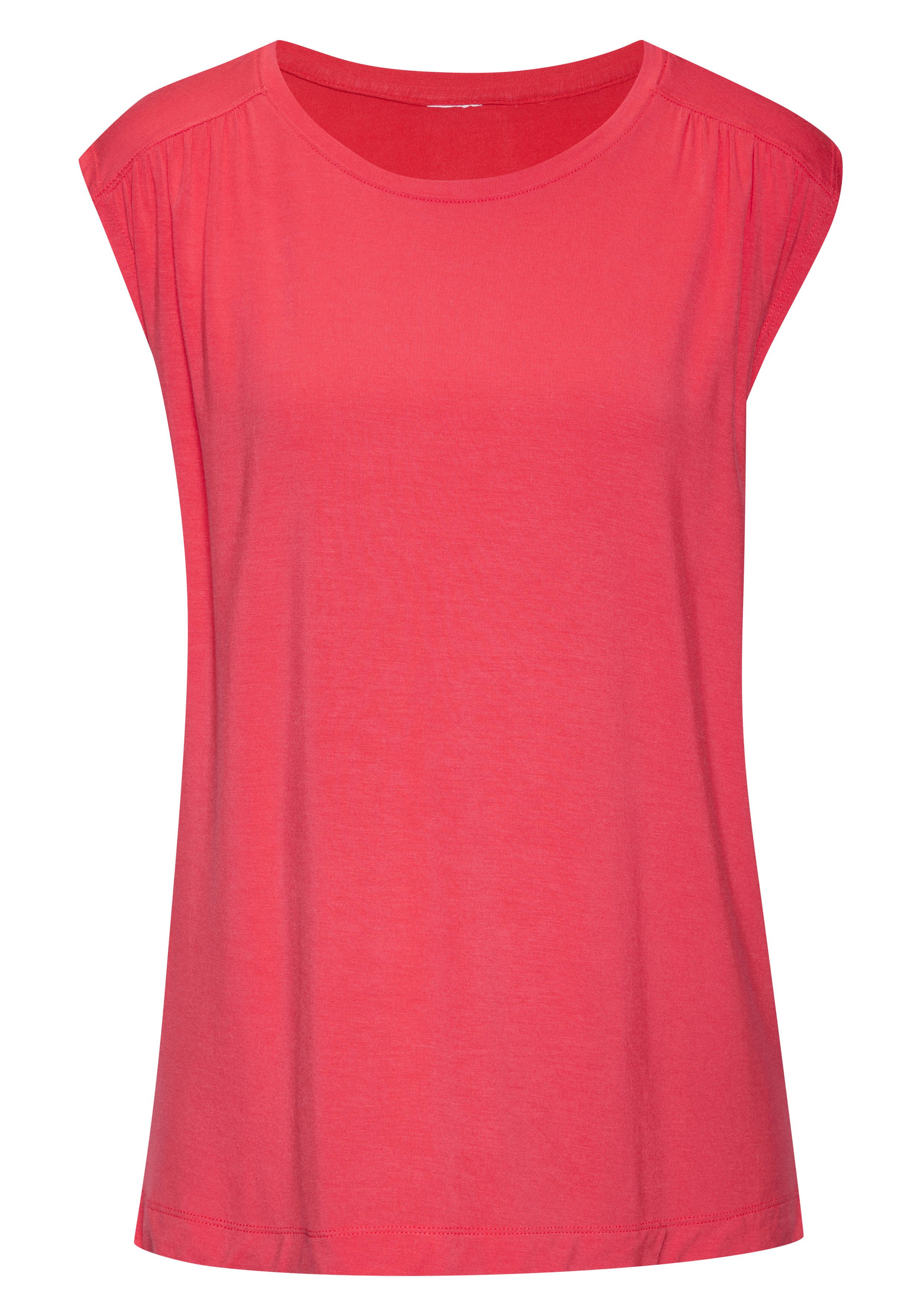 Lascana Shirttop Met schouderrimpeling van zachte viscose-stretch