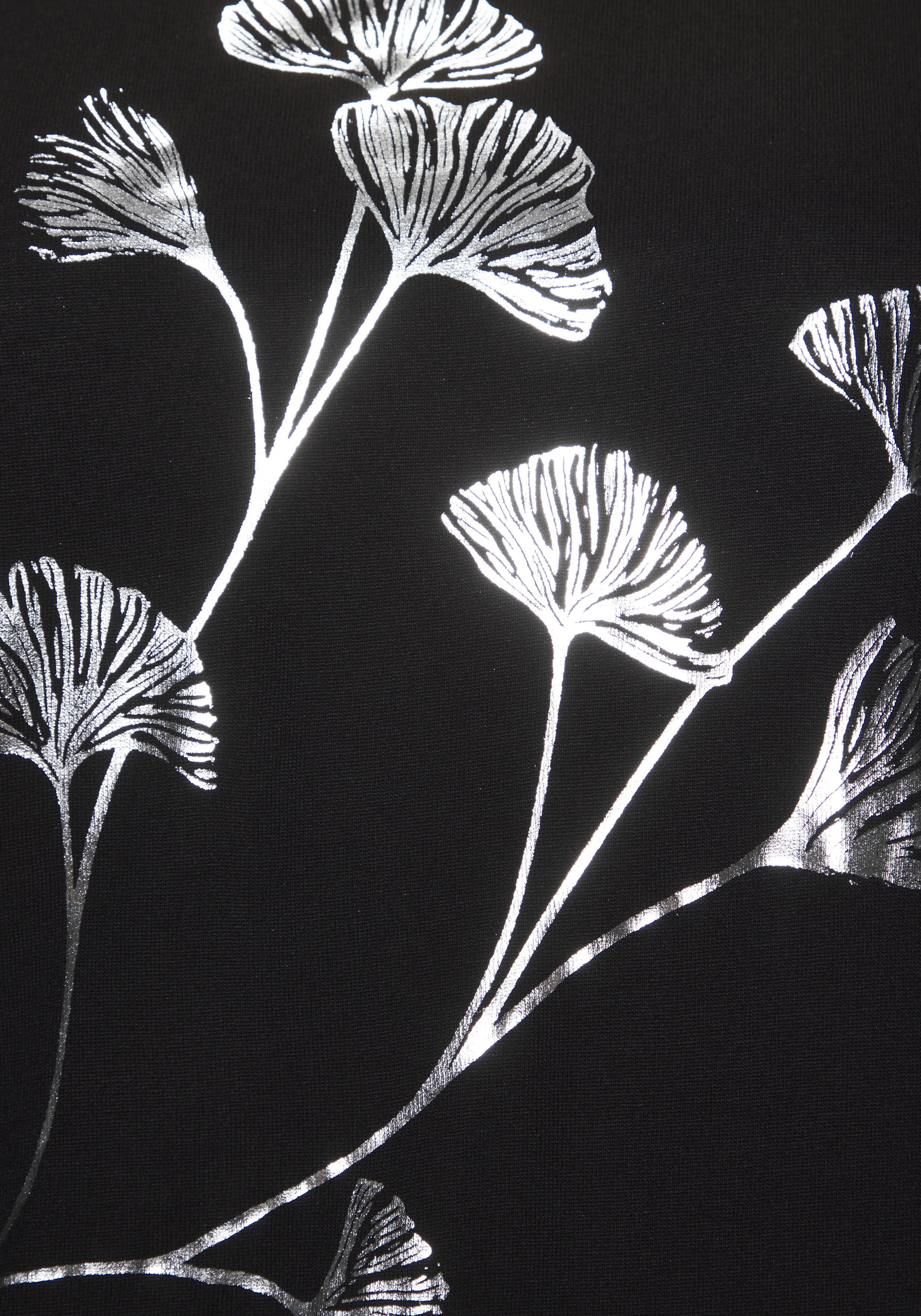 Vivance Shirt met korte mouwen Met glinsterende bloemenprint van elastische viscosekwaliteit
