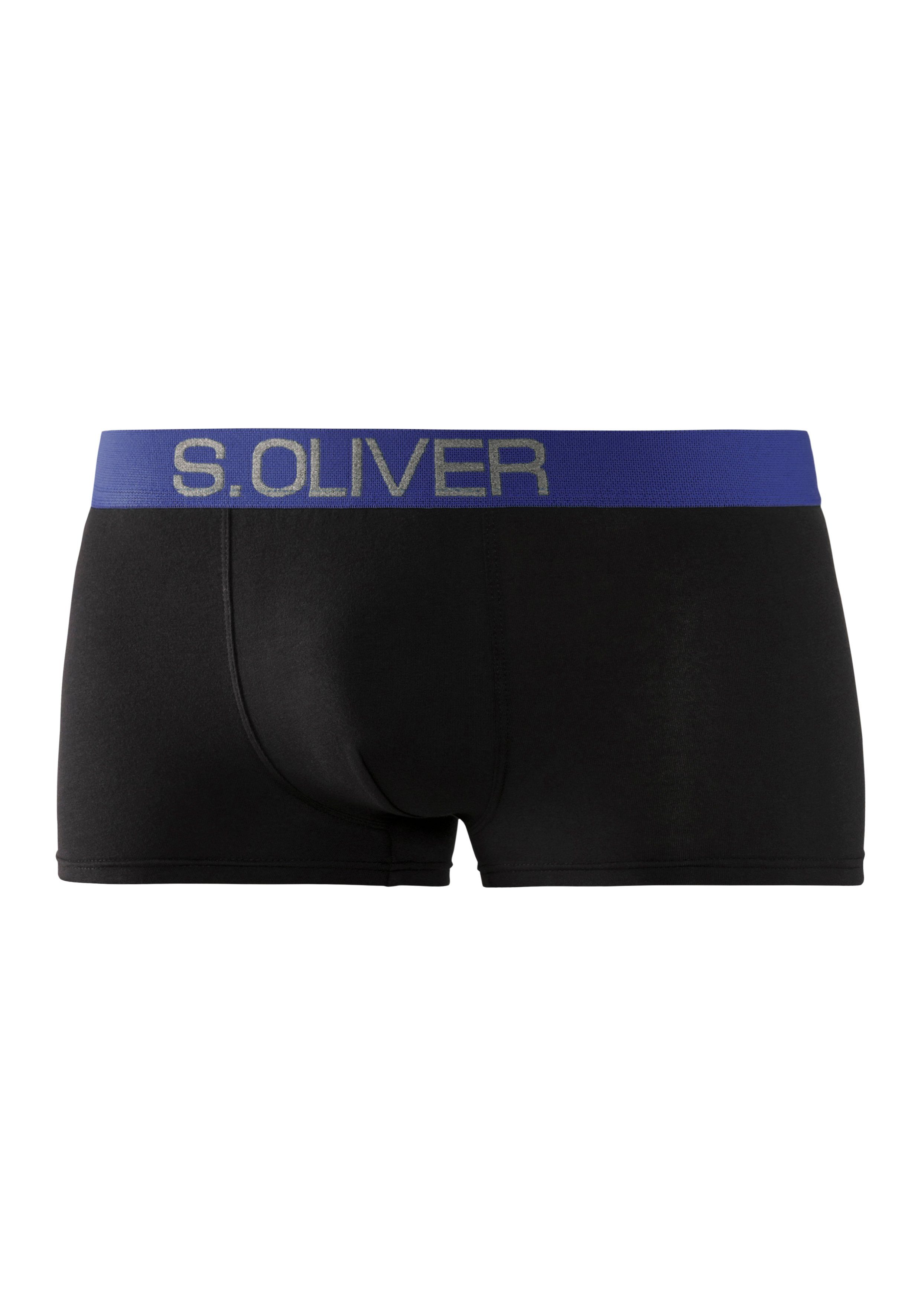 s.Oliver RED LABEL Beachwear Hipster strak zittende boxershorts voor heren van katoenmix (set, 4 stuks)