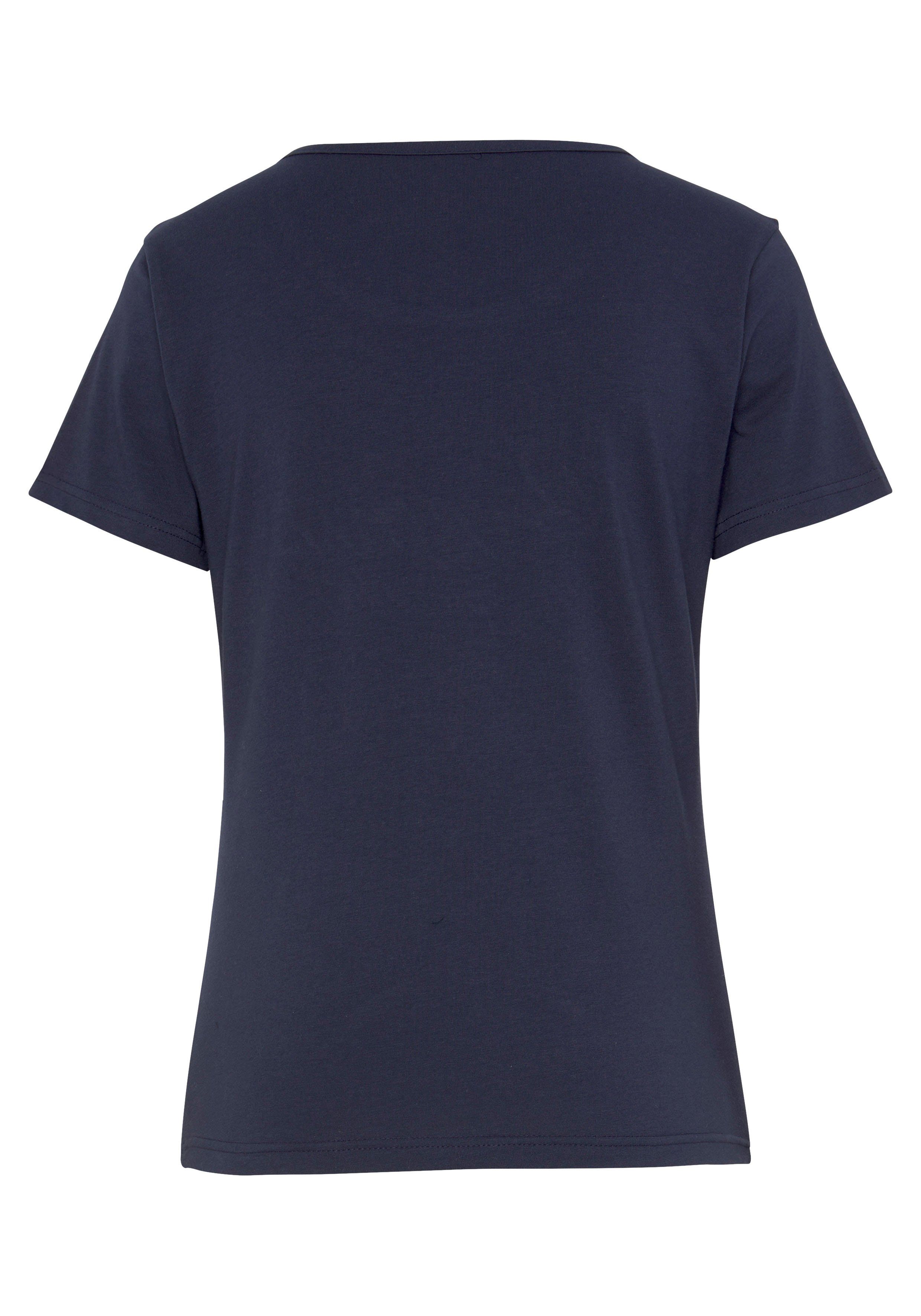 Vivance Shirt met korte mouwen -T-Shirt T-shirt met borduursel, loungewear