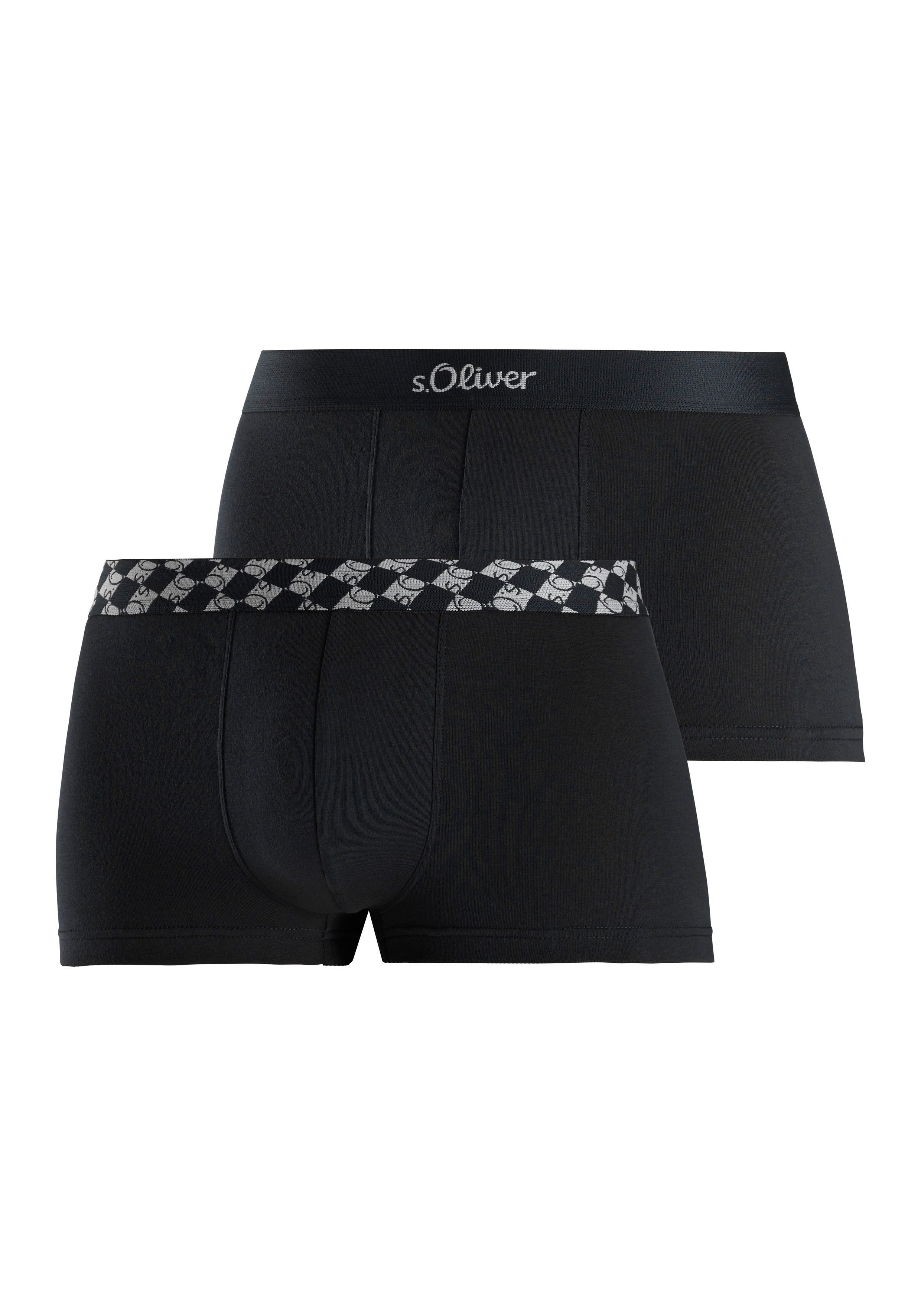 s.Oliver RED LABEL Beachwear Boxershort voor heren met verschillend gekleurde boorden (set, 2 stuks)
