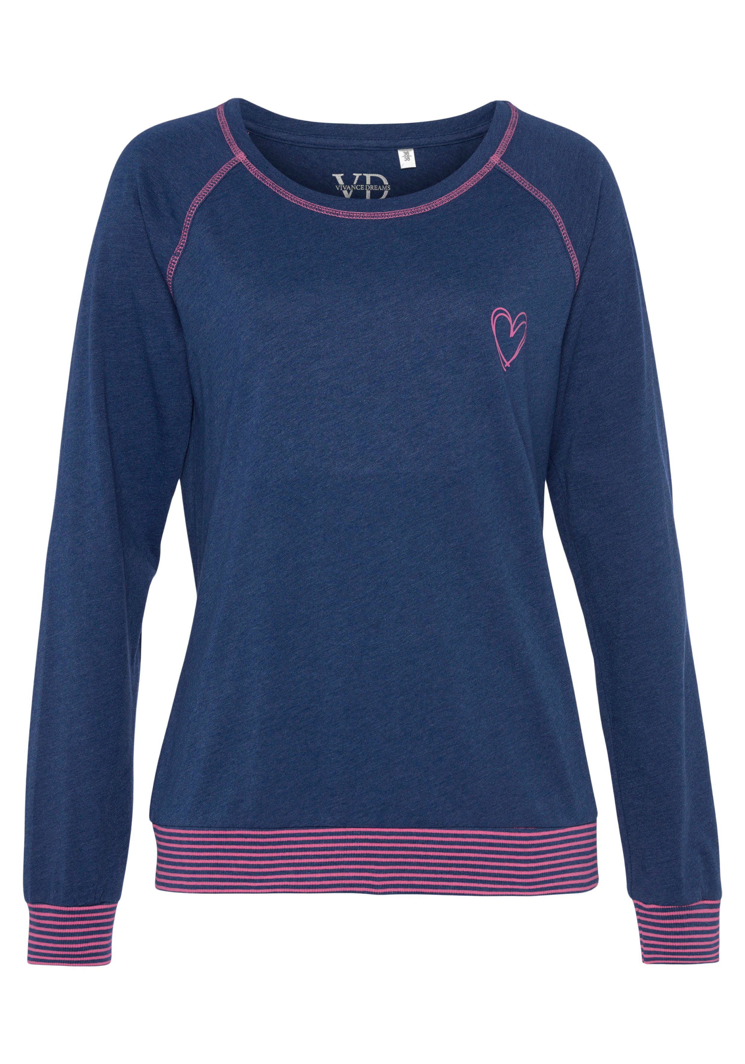 Vivance Dreams Pyjama met decoratieve flatlock-naden in neonkleuren (2-delig)