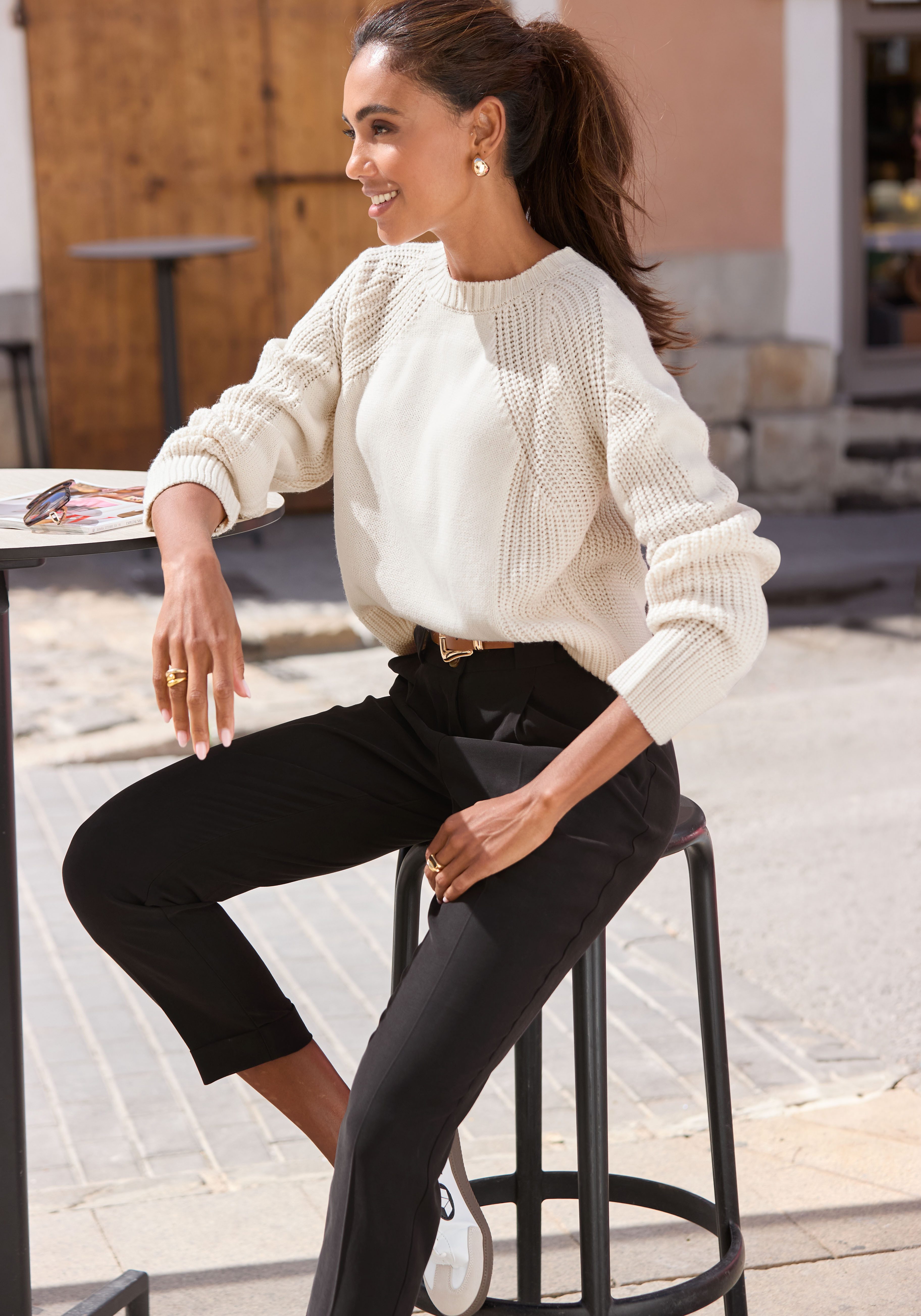 Lascana 7/8 broek met persvouwen, smalle pijp