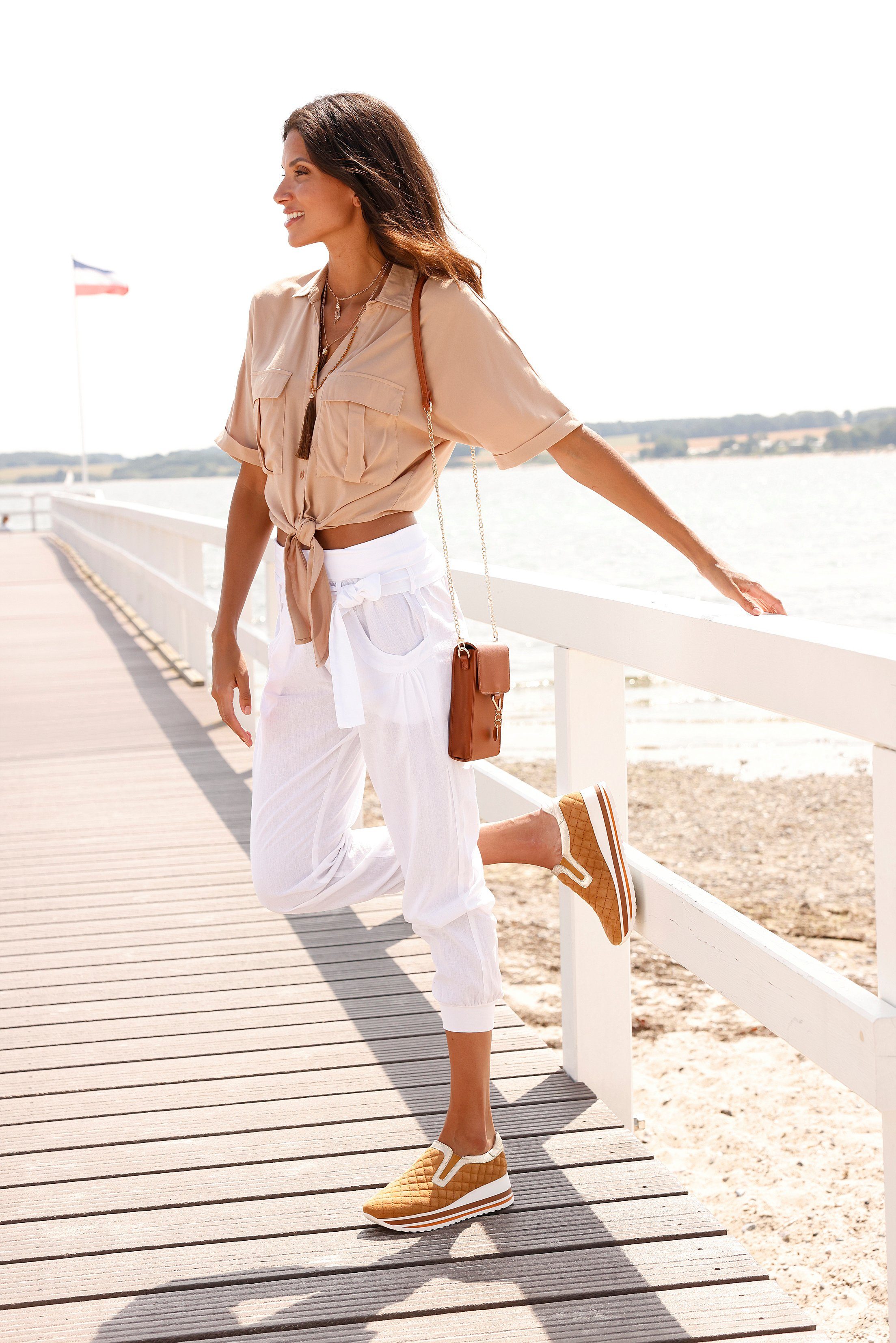 Lascana Schoudertas Hangtag & kettingdetails, minibag, telefoontas, cross-body, VEGAN