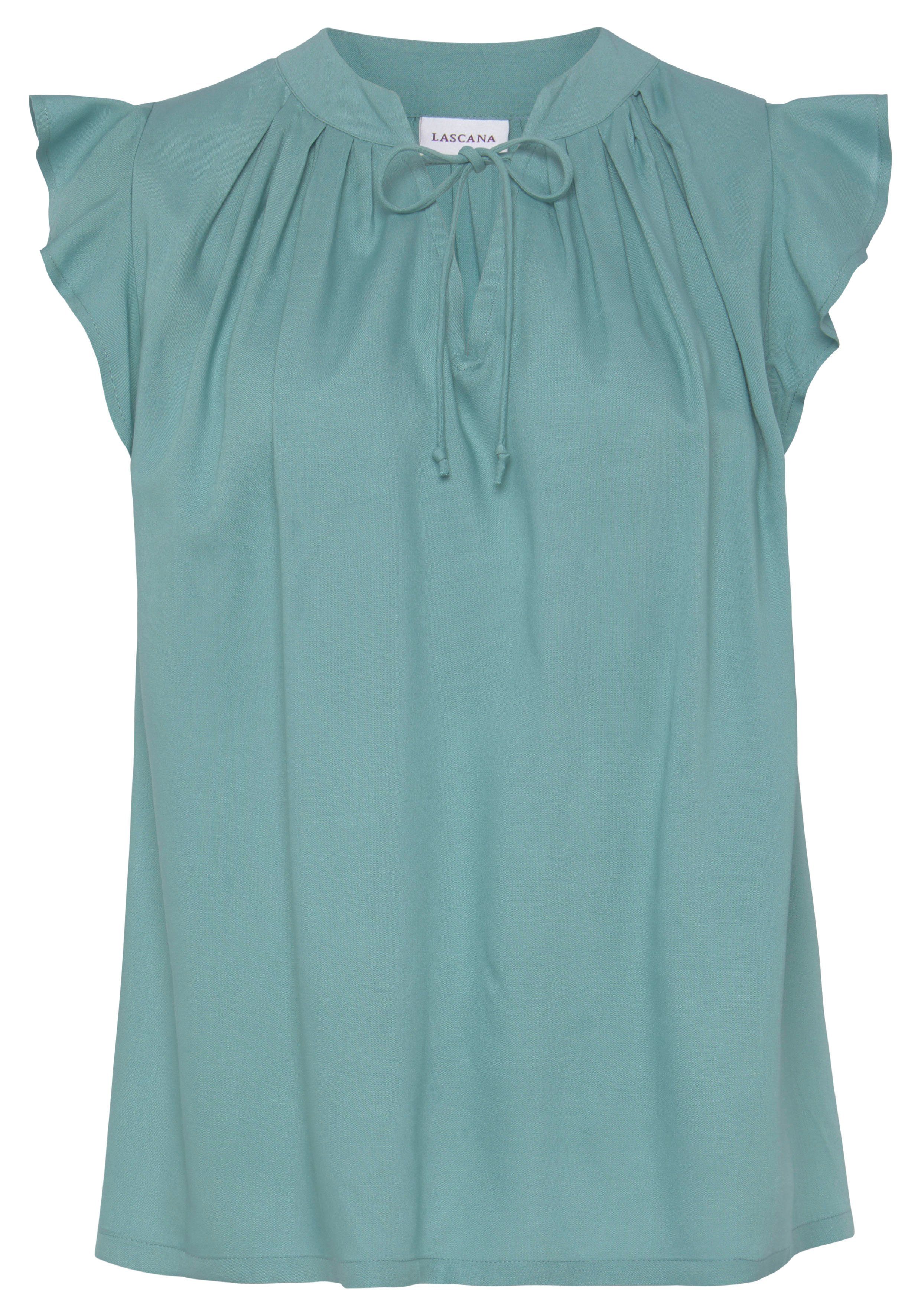Lascana Blouse zonder sluiting met ruches-mouwen, korte mouwen blouse, elegant