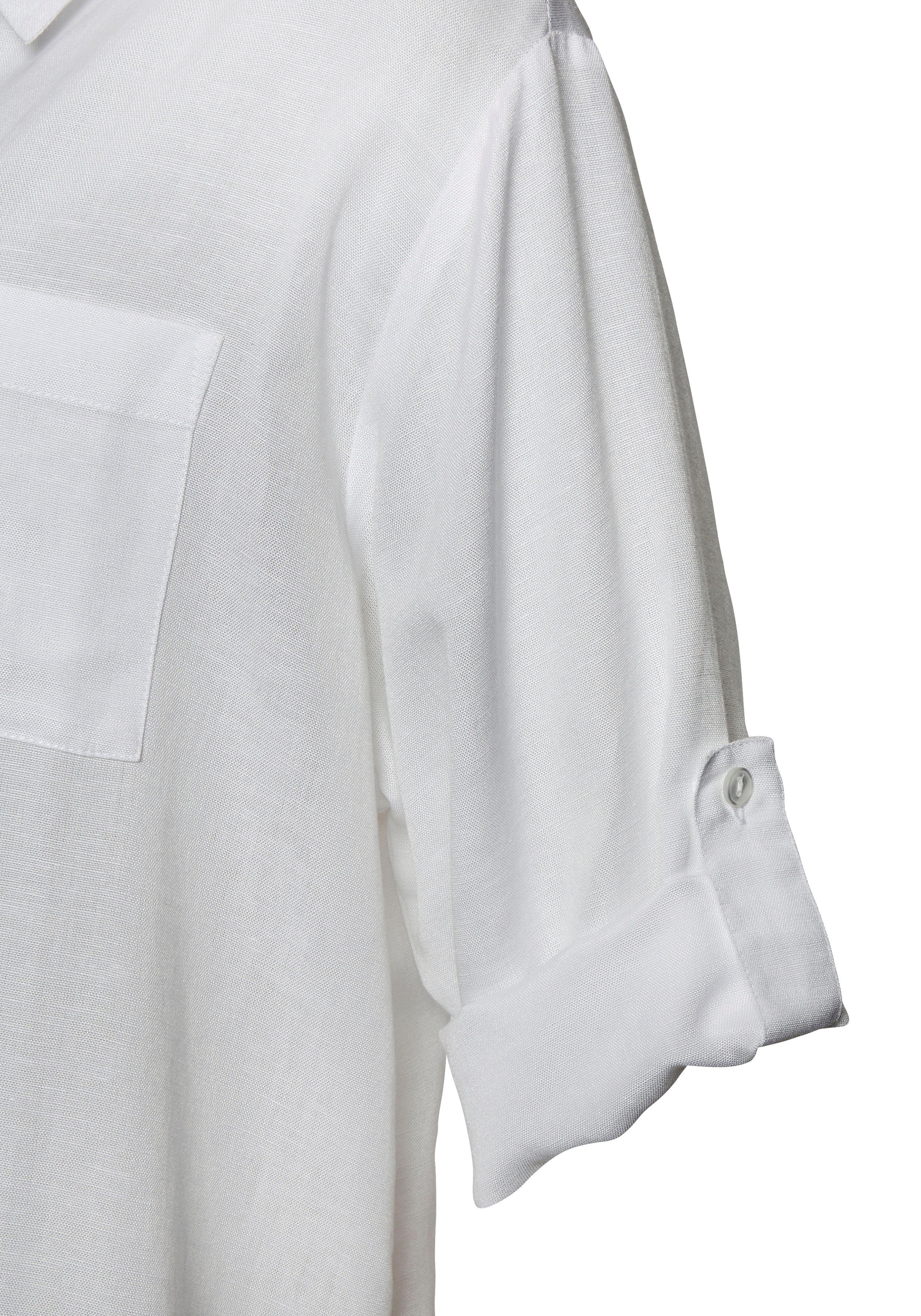 Lascana Lange blouse van lichte stof met linnenpercentage, luchtige blousejurk