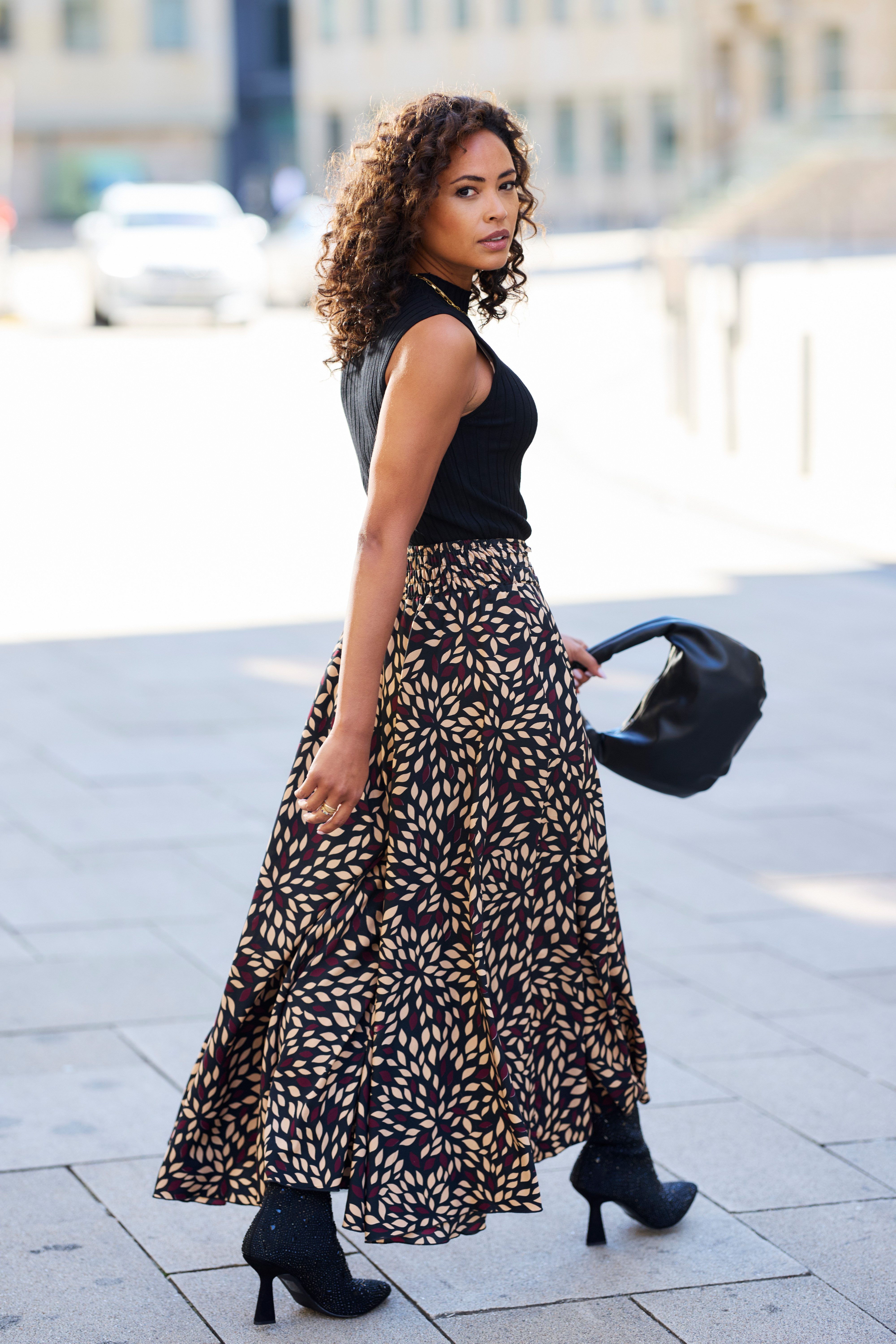 Lascana Broekrok van gladde stof, culotte stijl, extra wijde pijpen