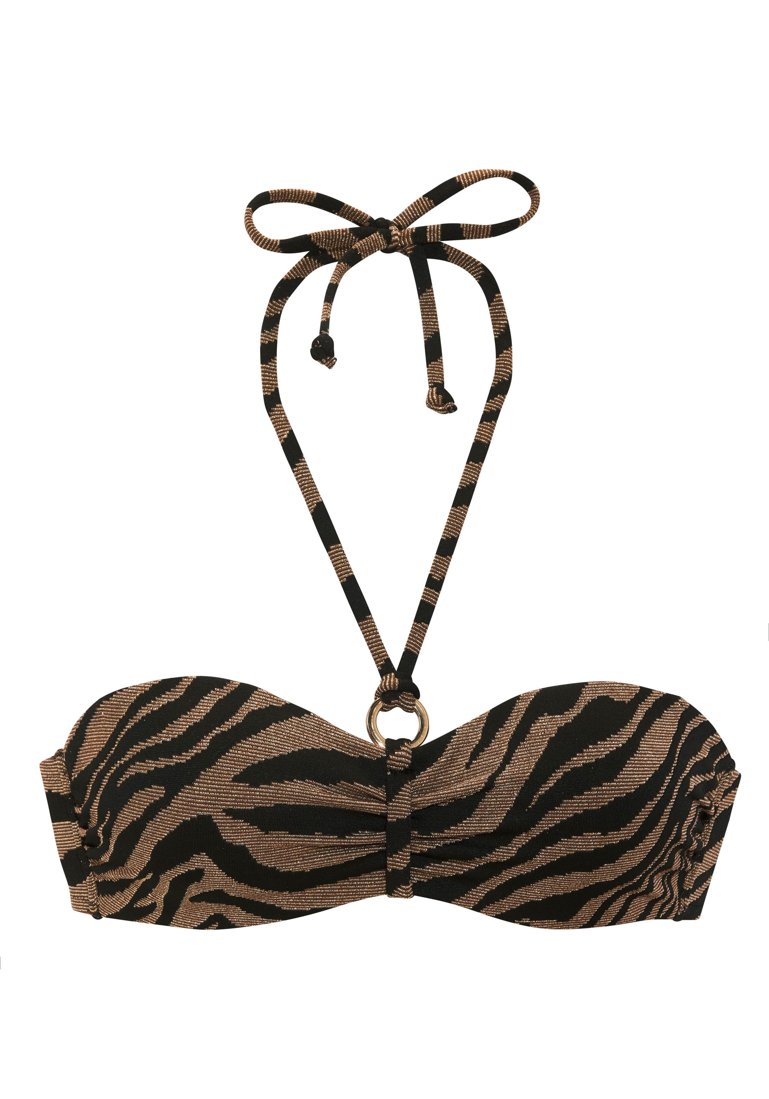 Bruno Banani Beugelbikini in bandeaumodel in tweekleurige animal-look