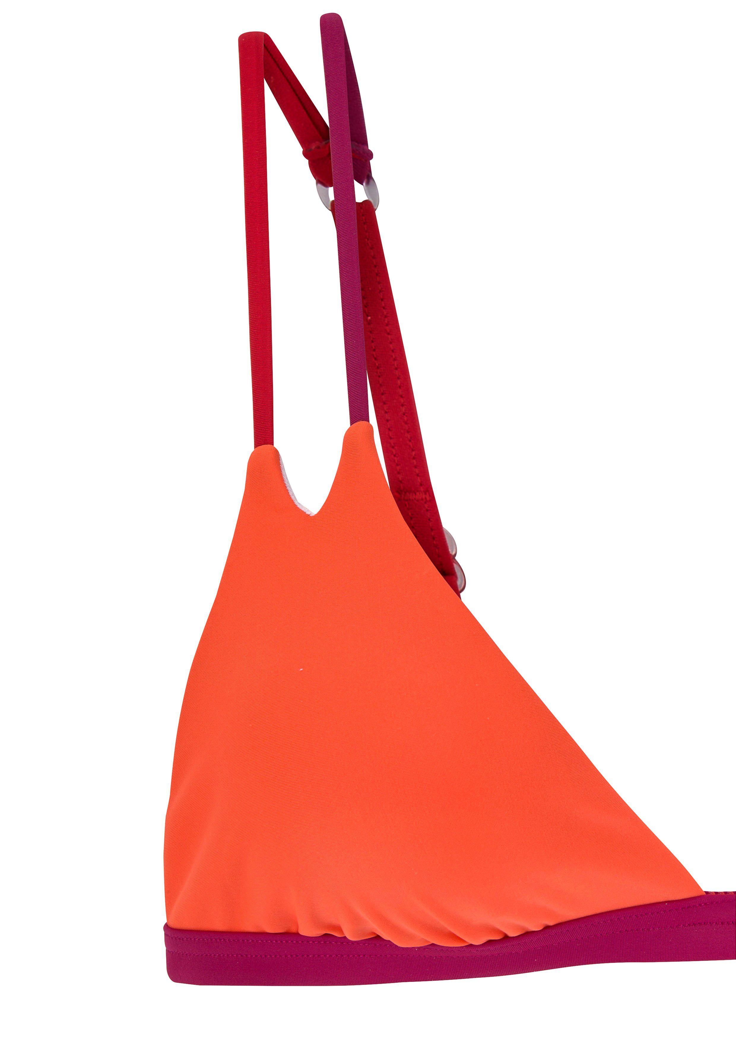 s.Oliver RED LABEL Beachwear Triangel-bikinitop Yella met dubbele schouderbanden en contrastkleurige details