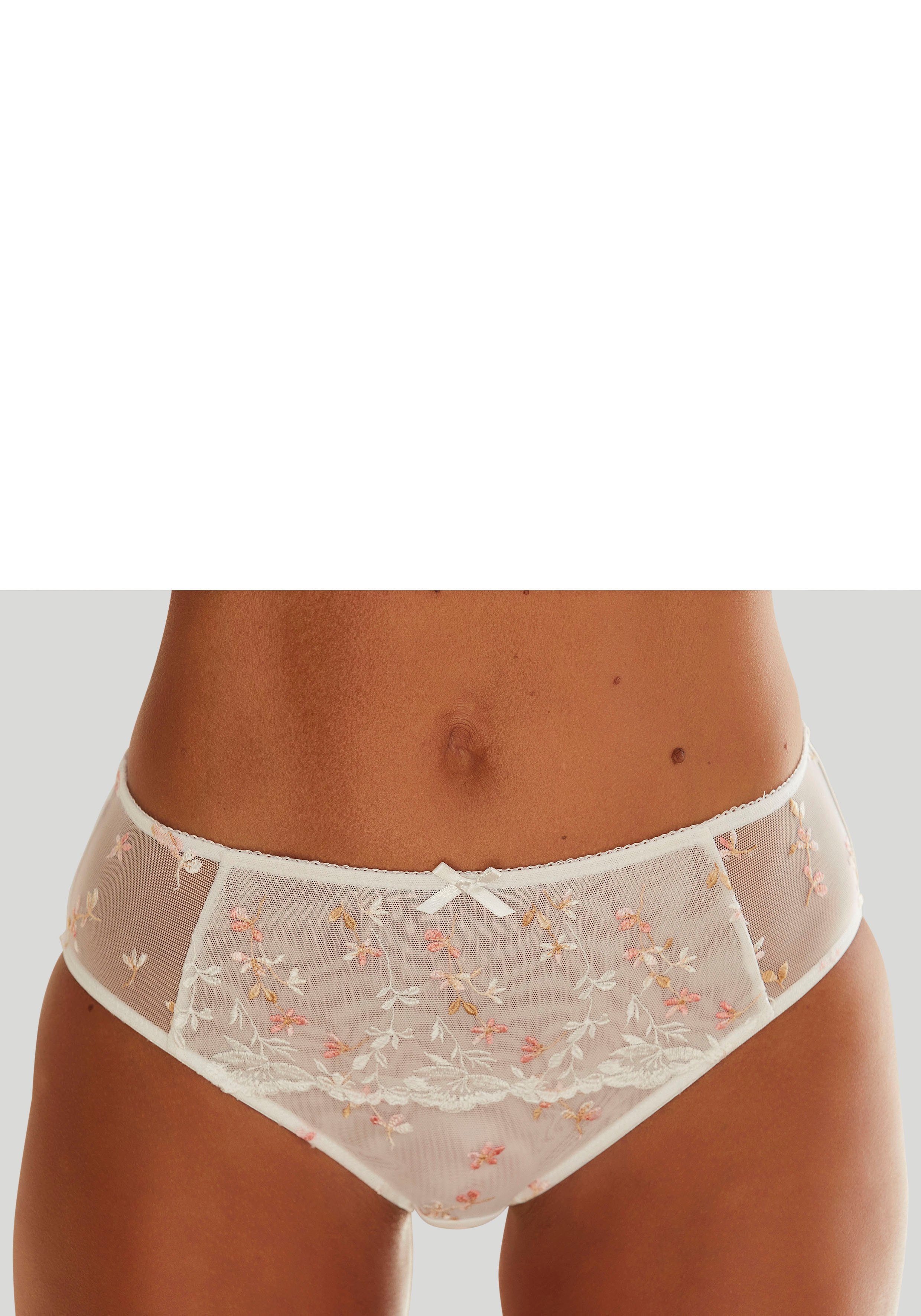 Nuance Slip met fijne borduursel-kant in bloemige look