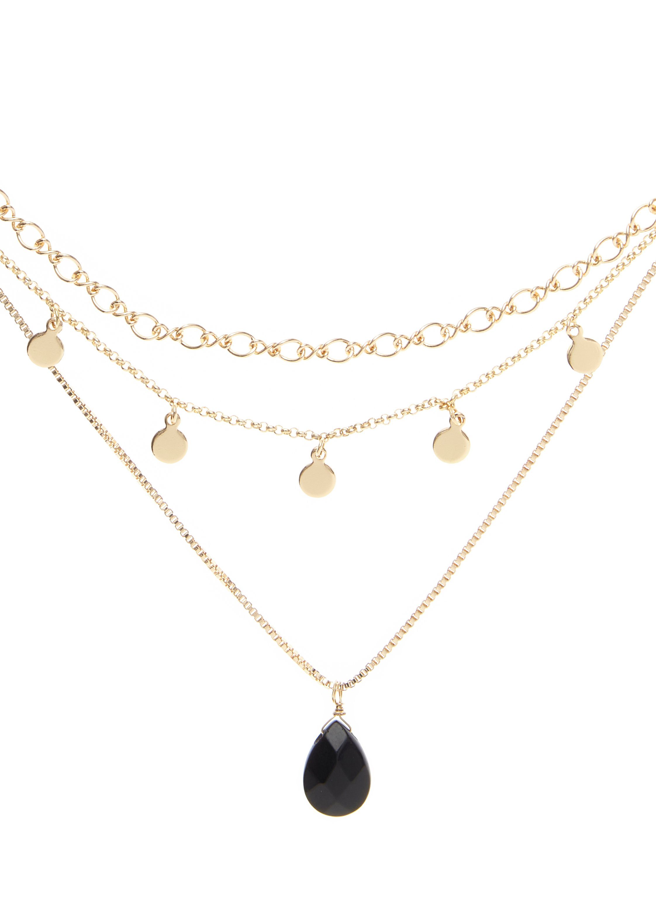Lascana Ketting met hanger met natuursteen hanger, meerlagig kettingset, halsketting, halssieraden