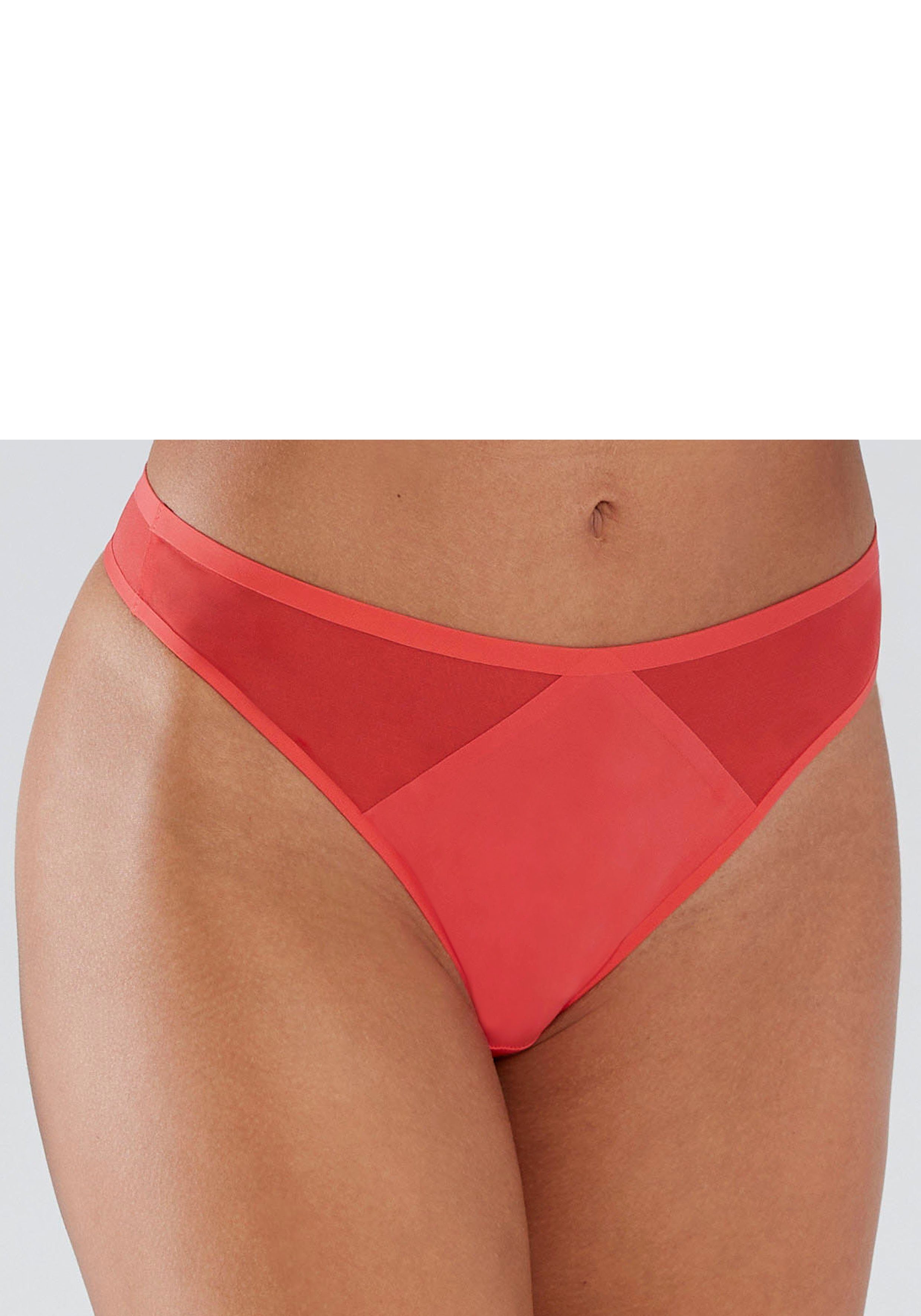 s.Oliver RED LABEL Beachwear String Louise met mesh-inzetten opzij