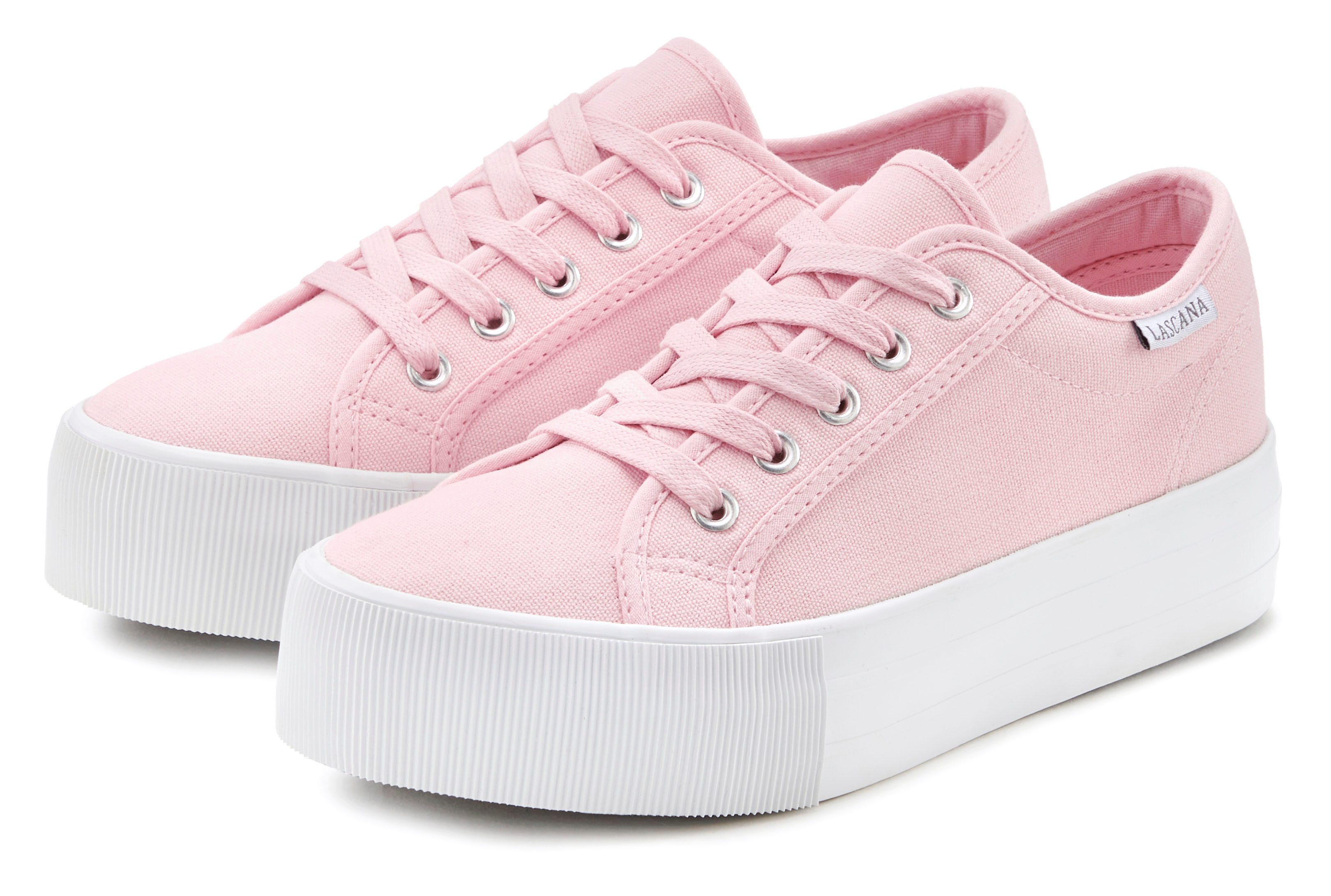 Lascana Sneakers Veterschoen, vrijetijdsschoen van textiel met plateausole
