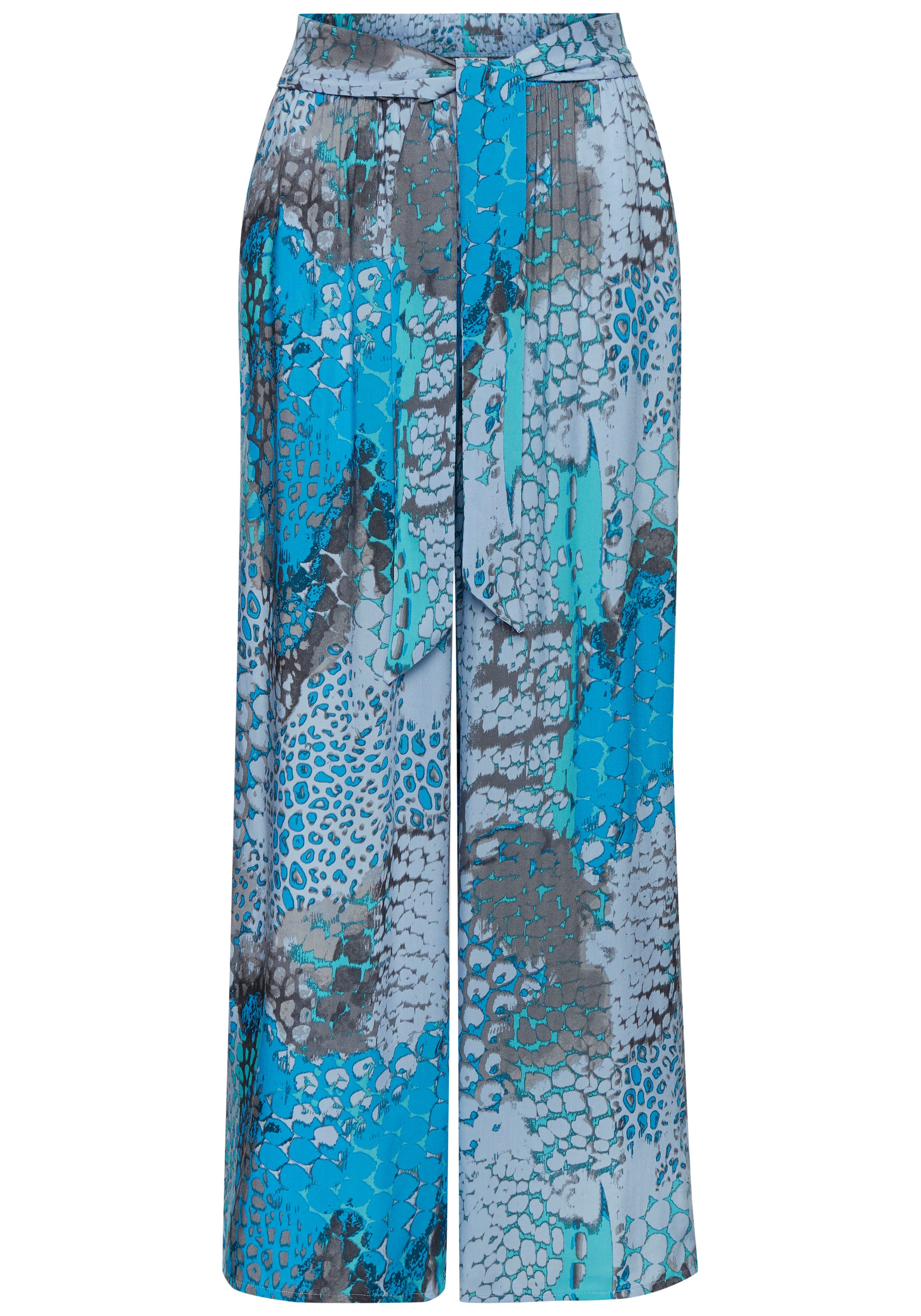 Buffalo Palazzobroek met animal print en elastische tailleband, sweatpants, stoffen broek
