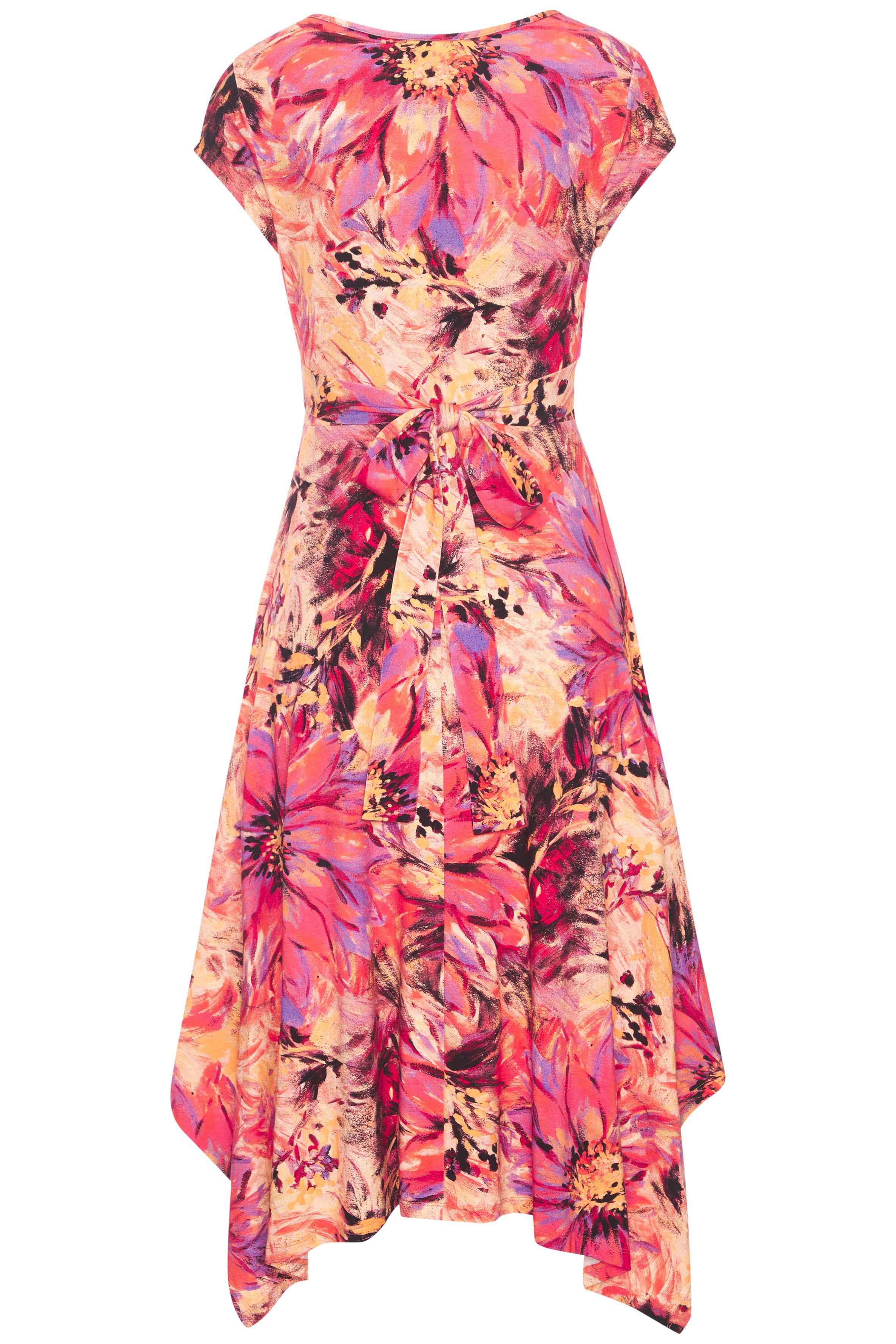 Beachtime Zomerjurk met puntzoom en strik, jersey jurk, asymmetrisch rokdeel