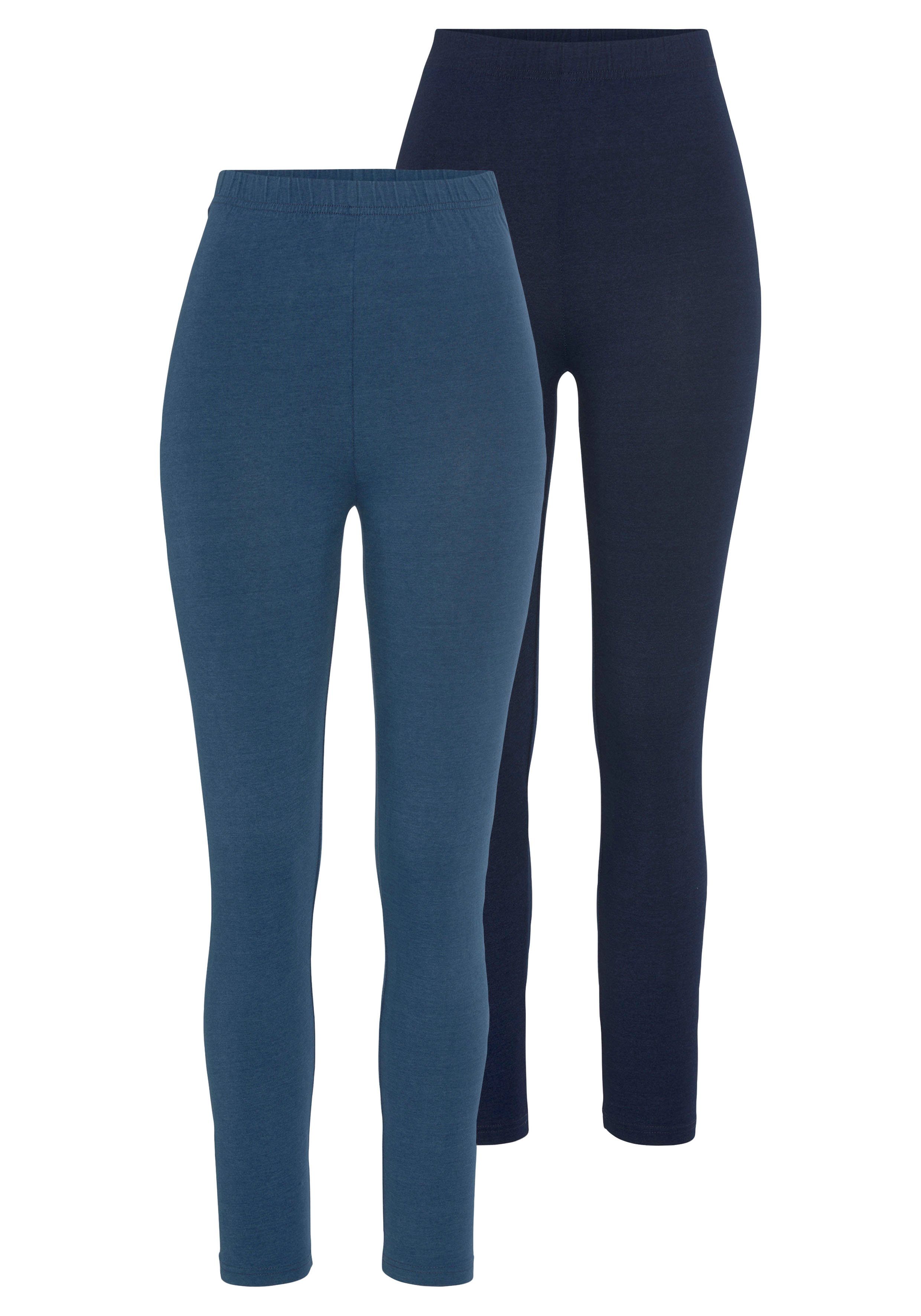 vivance active Legging met rubberen tailleband, loungewear (2-delig, Set van 2)