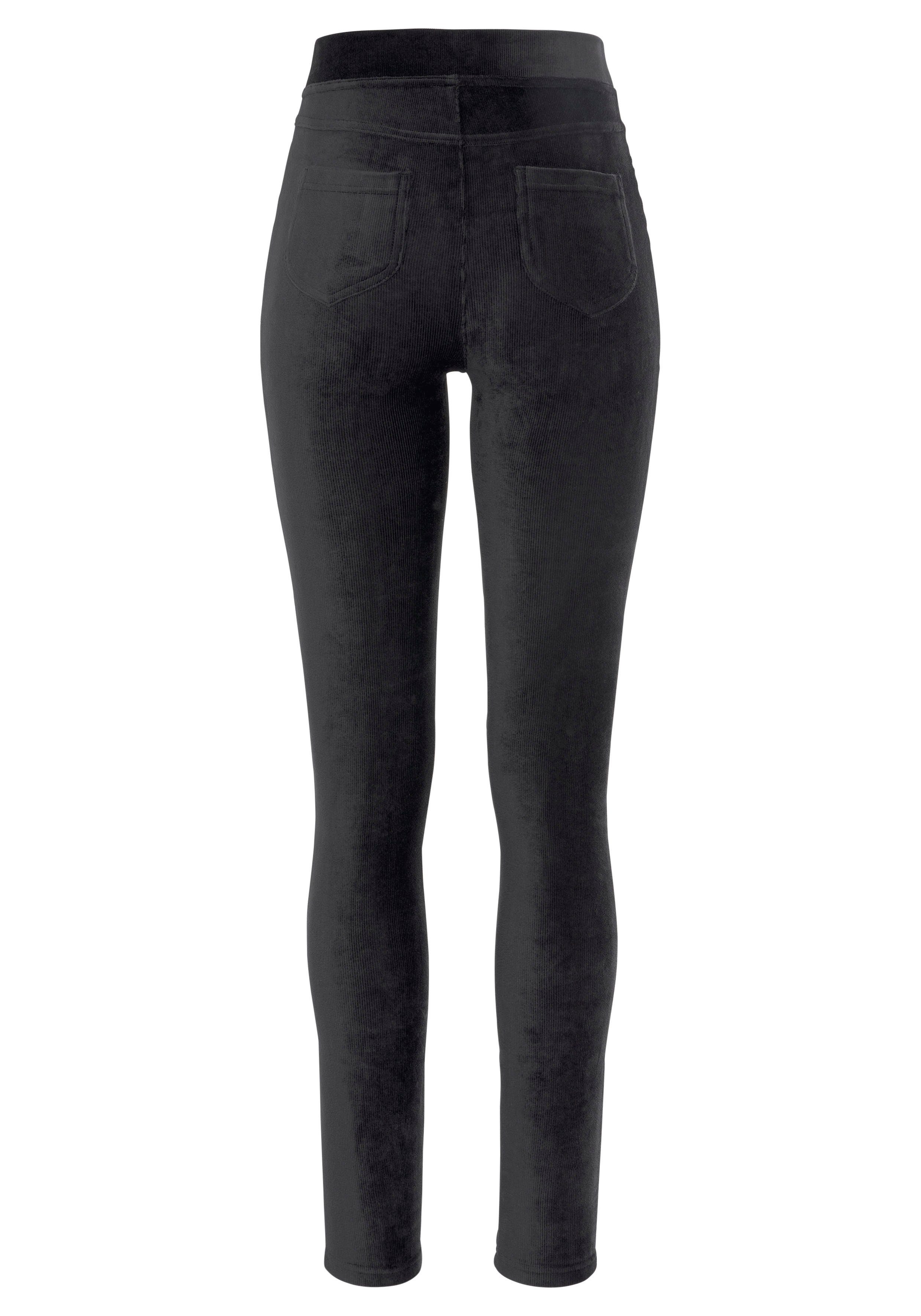 Lascana Legging uit zacht materiaal in cordlook, loungewear