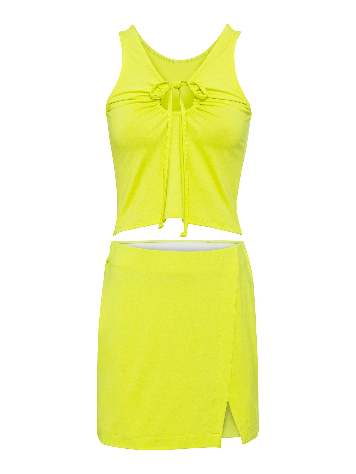 LSCN by LASCANA Top (set, 2-delig, Met mini rok) strandtops maat 34 groen