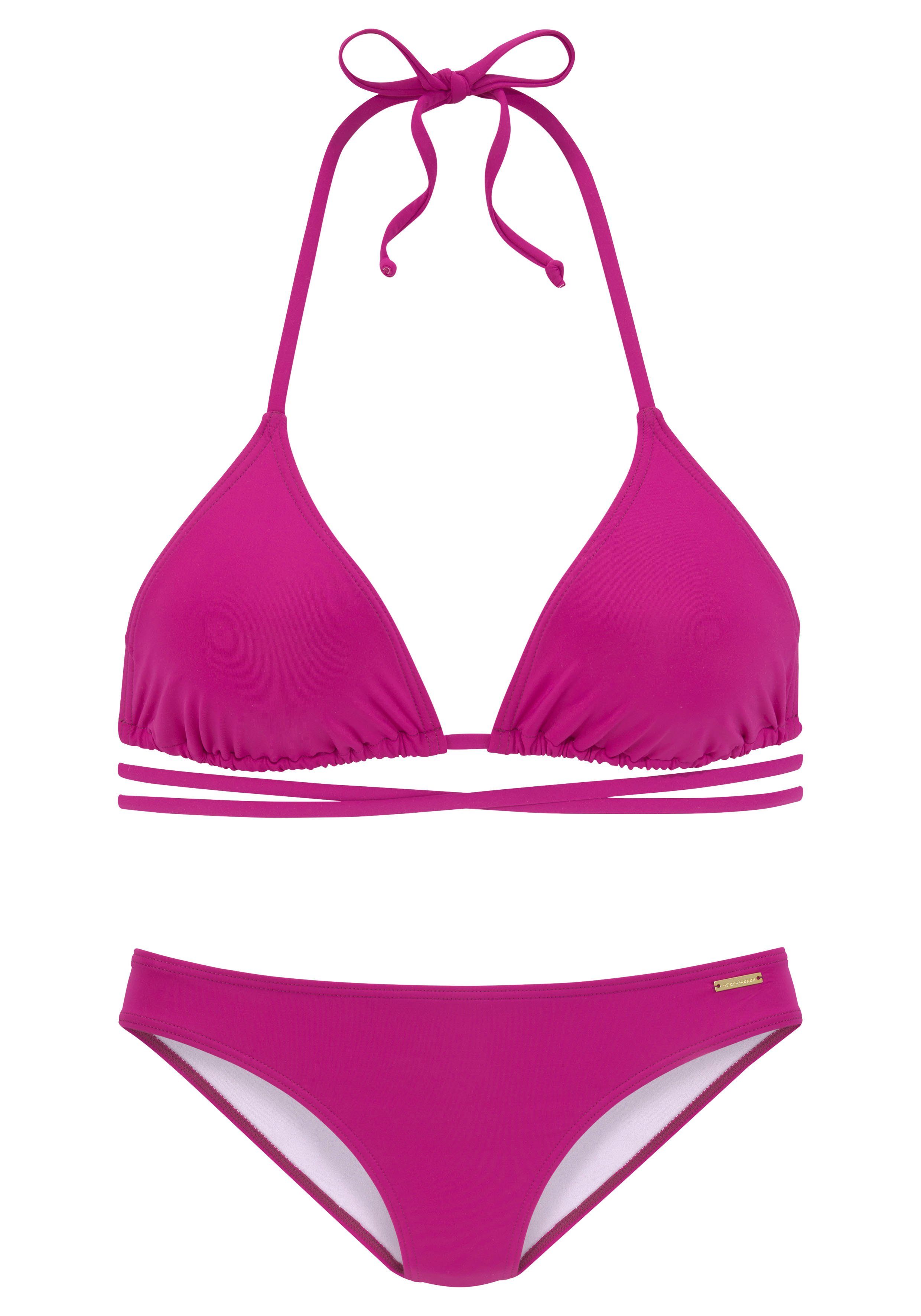 Bruno Banani Triangelbikini unikleur met lange bindstrik