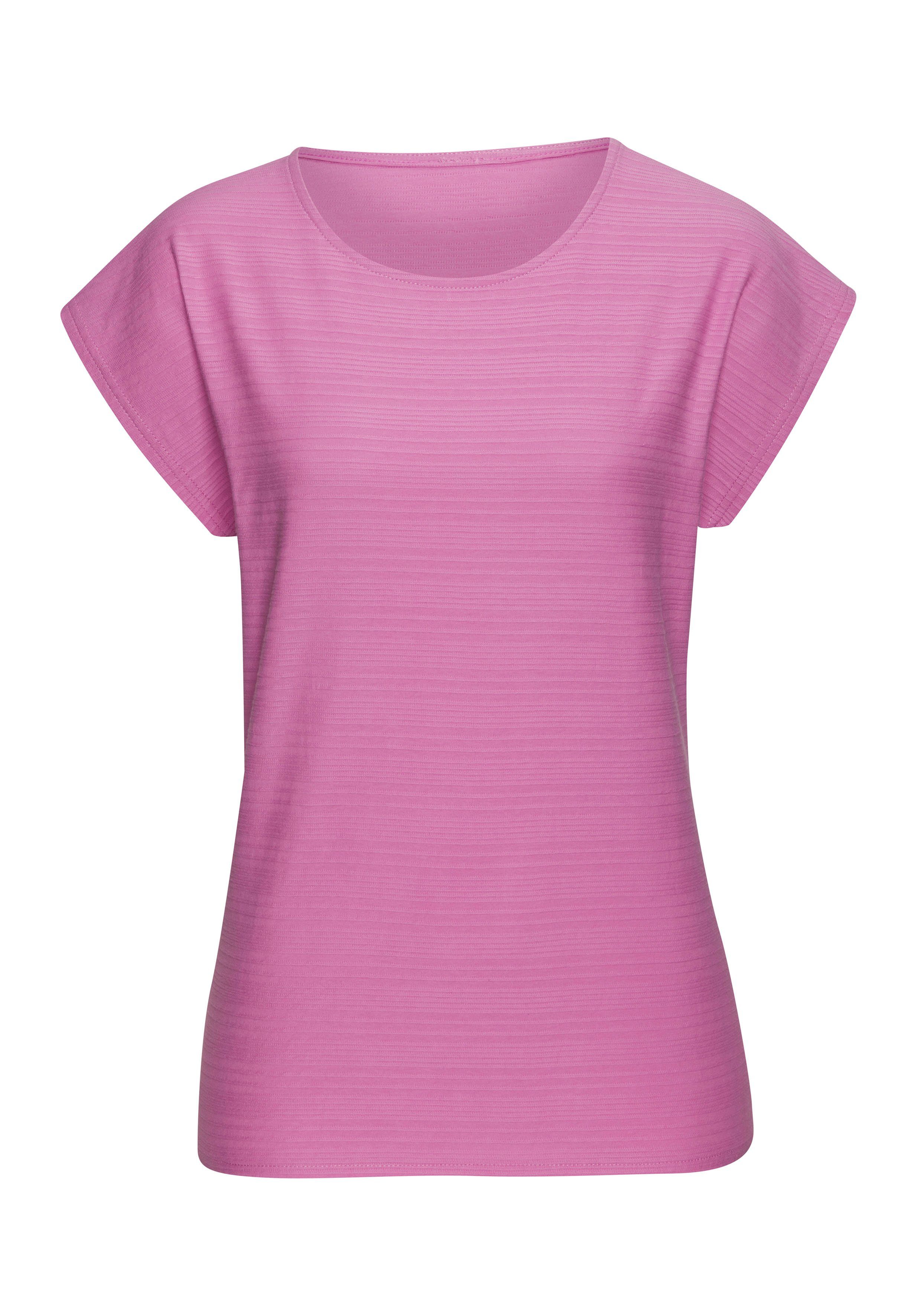 Vivance T-shirt Met modieuze streepstructuur in een zachte katoenkwaliteit (1-delig) shirts maat 48/50 roze