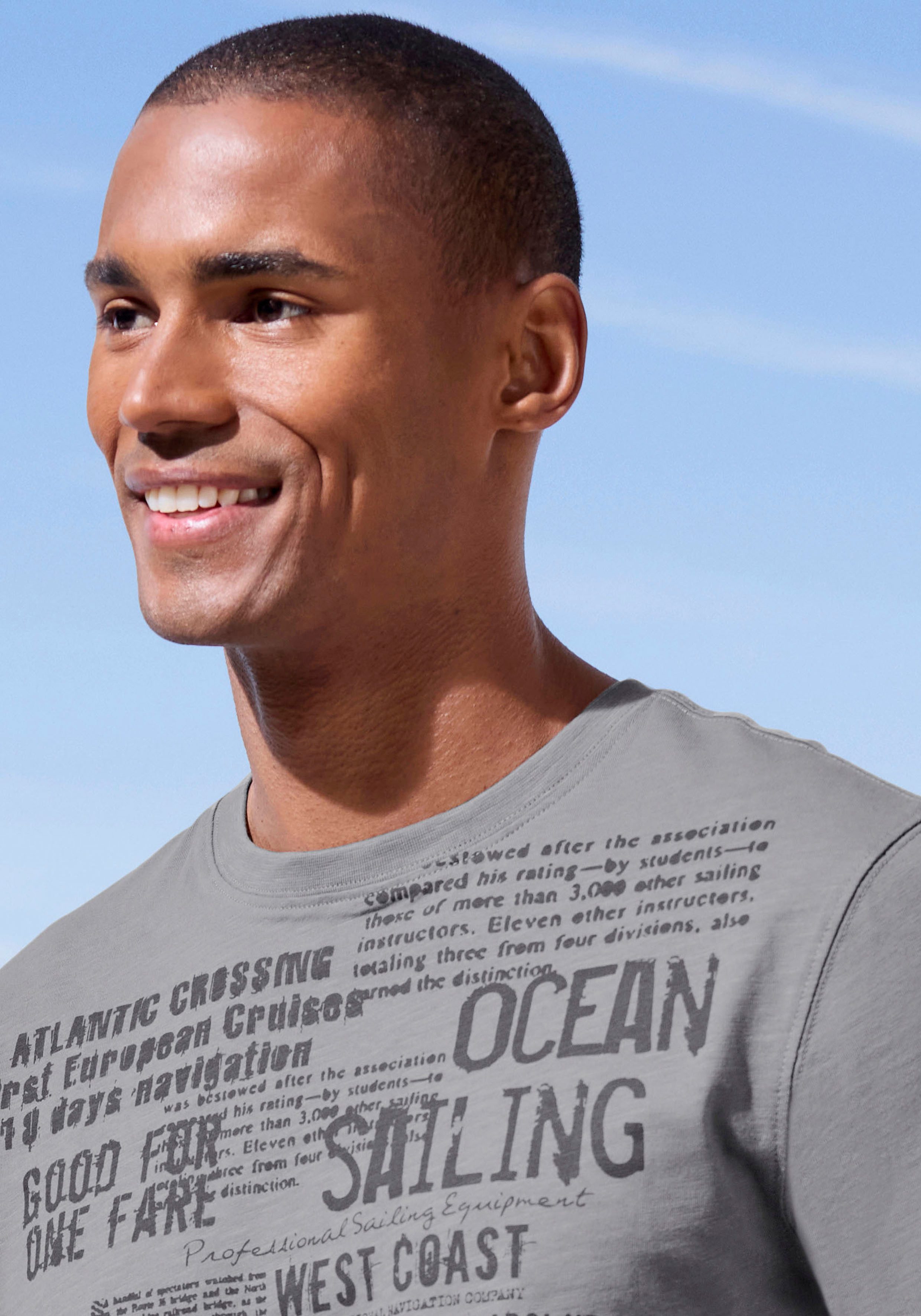 John Devin T-shirt Met print Regular-fit, van slub-kwaliteit, met print