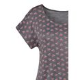 lascana t-shirt met kleine cut-out op de mouw (1-delig) grijs