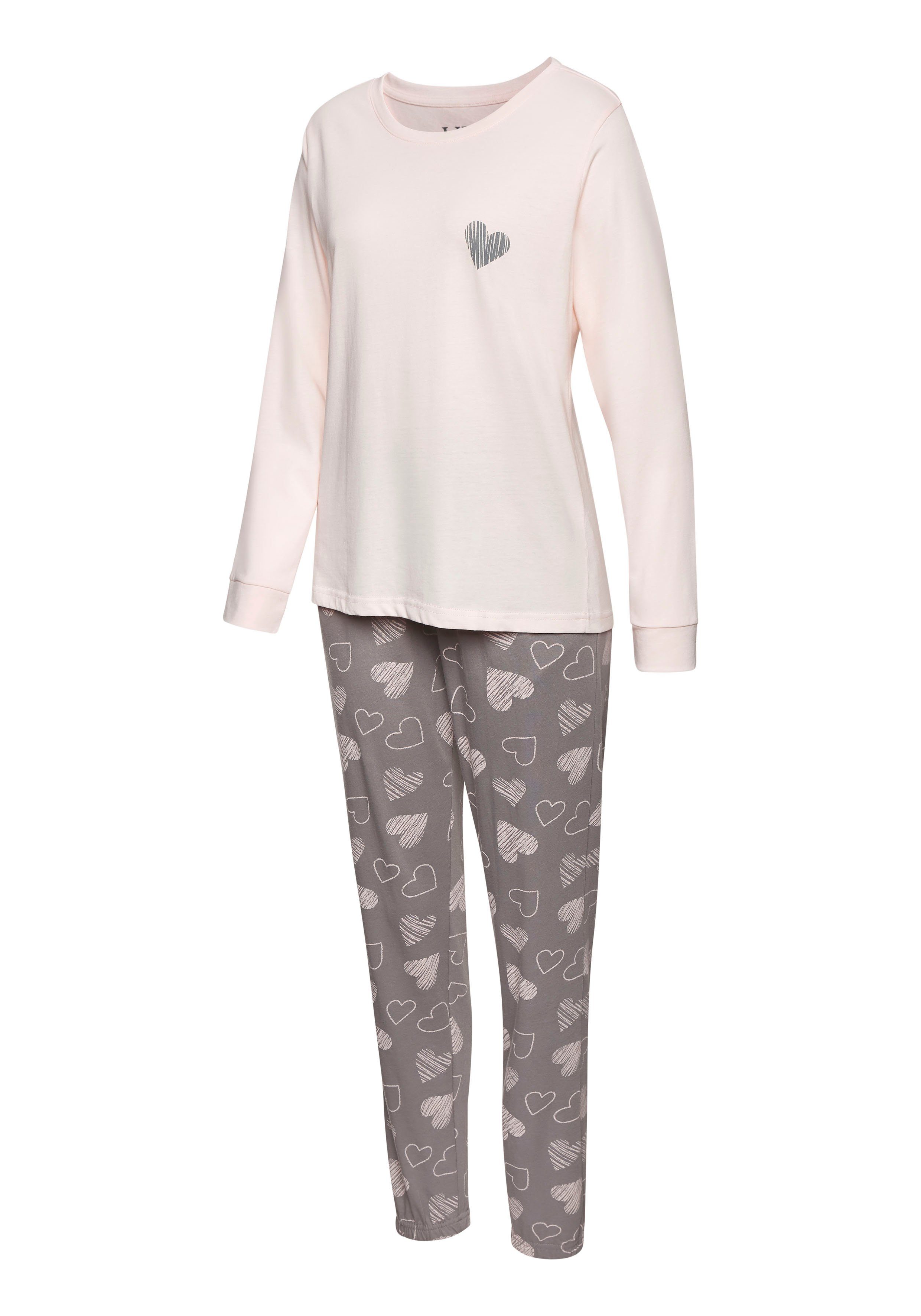 Vivance Dreams Pyjama met hartprint (Set van 2)