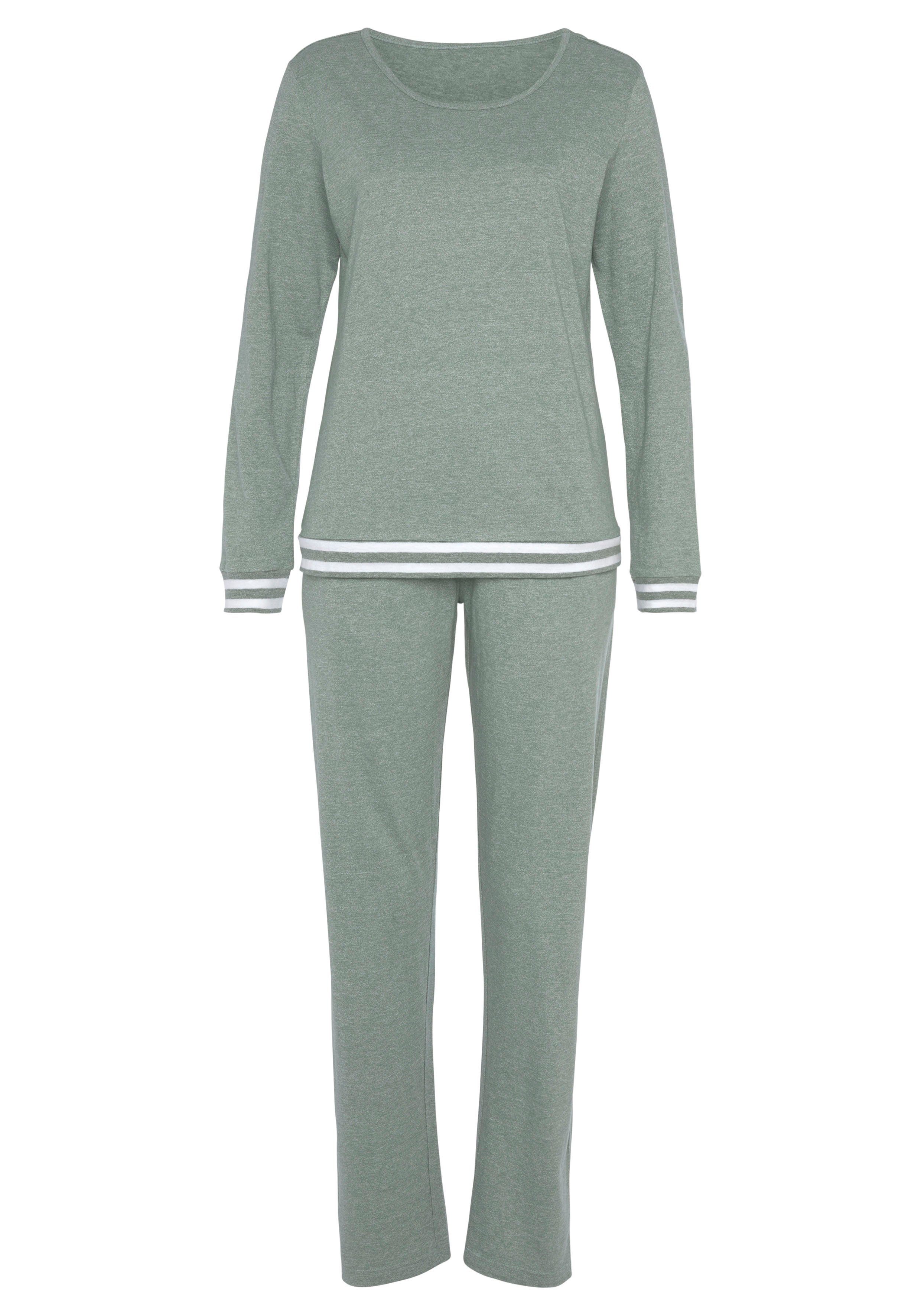 Vivance Dreams Pyjama met gestreepte boorden (2-delig)