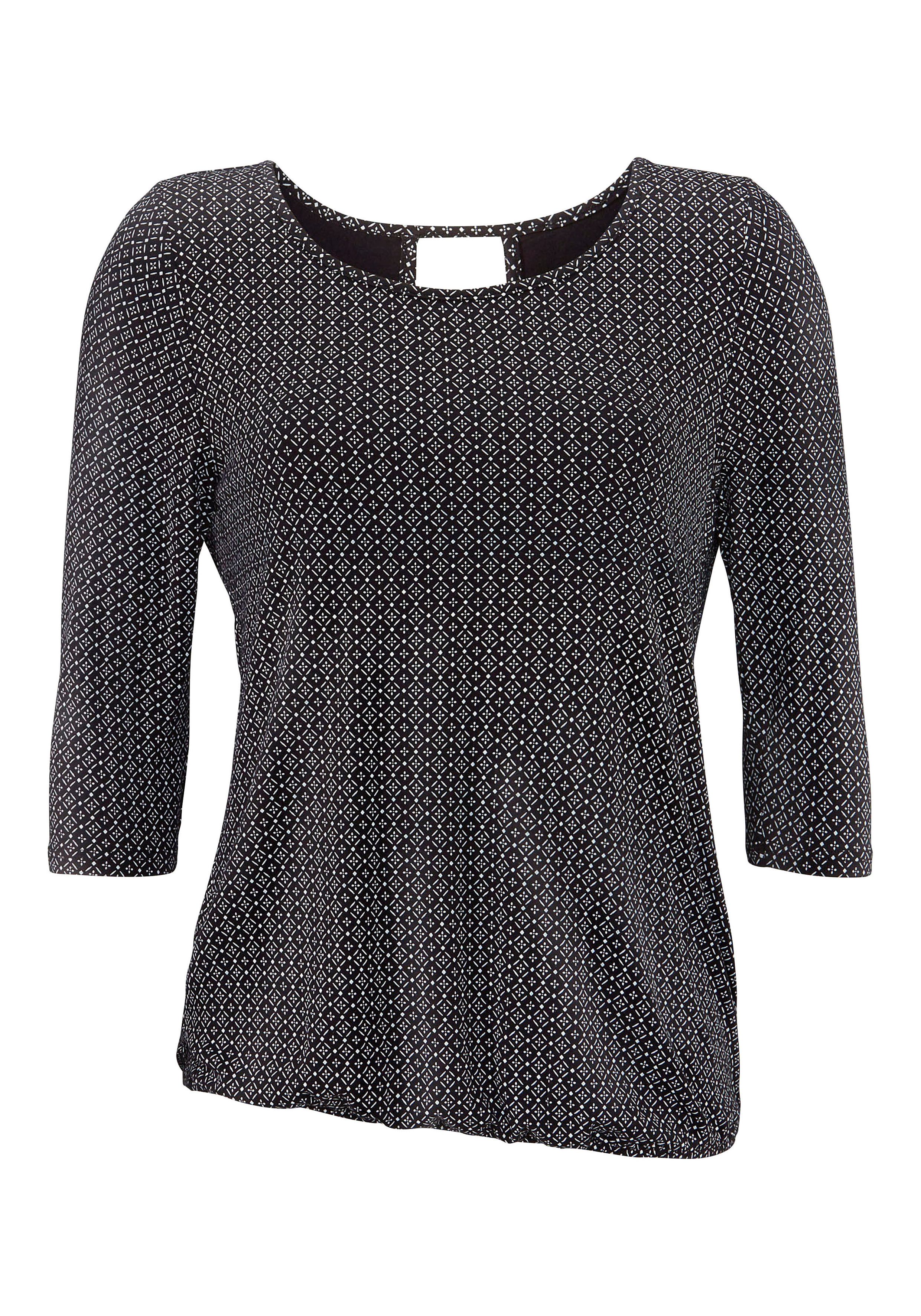 Lascana Shirt met 3/4-mouwen Met modieuze cut out van zachte viscose-stretch (Set van 2)