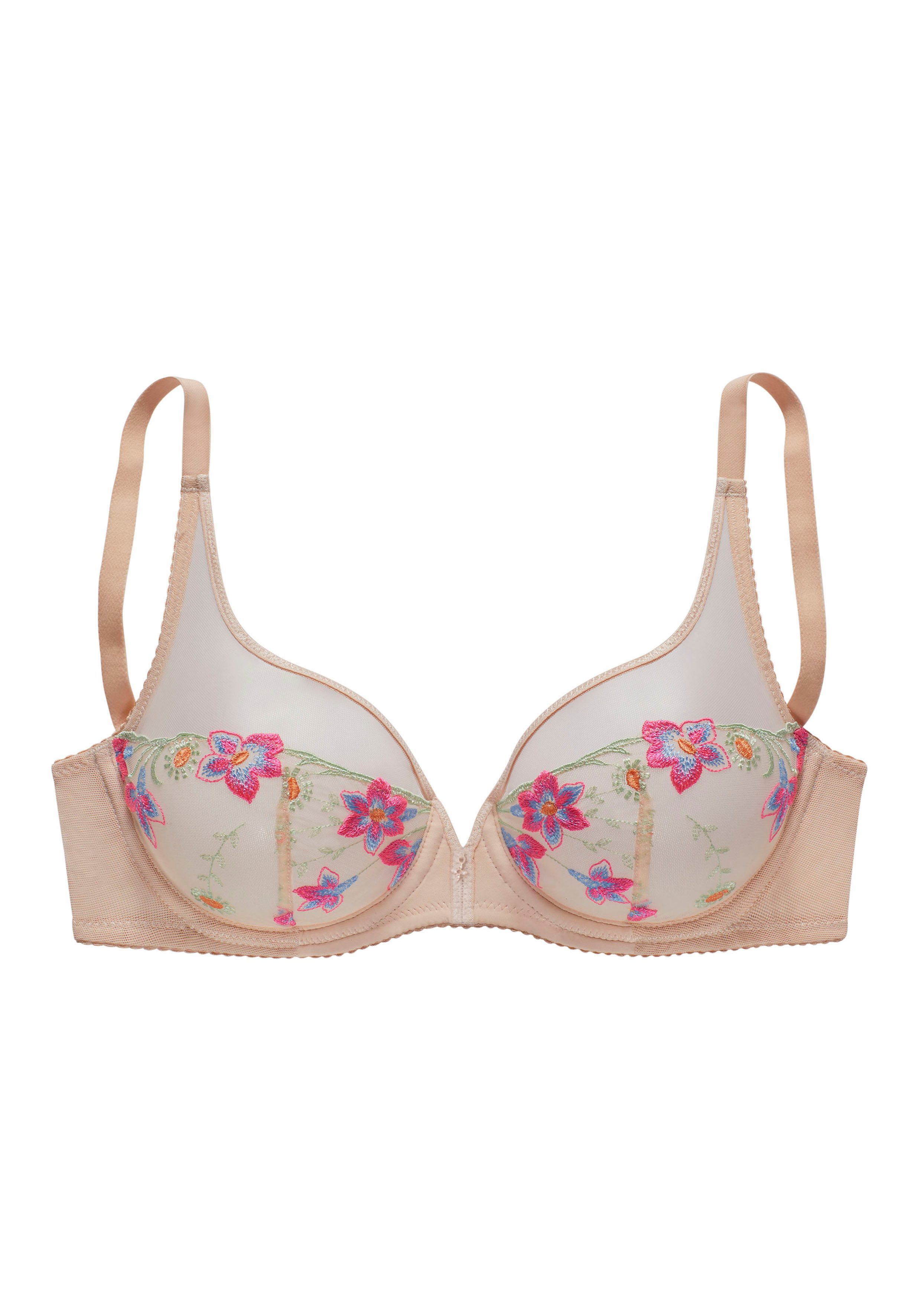 Vivance Beugel-bh met neonkleurige borduursel op de cup, lingerie