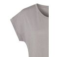vivance t-shirt met zilverkleurige glitterprint grijs