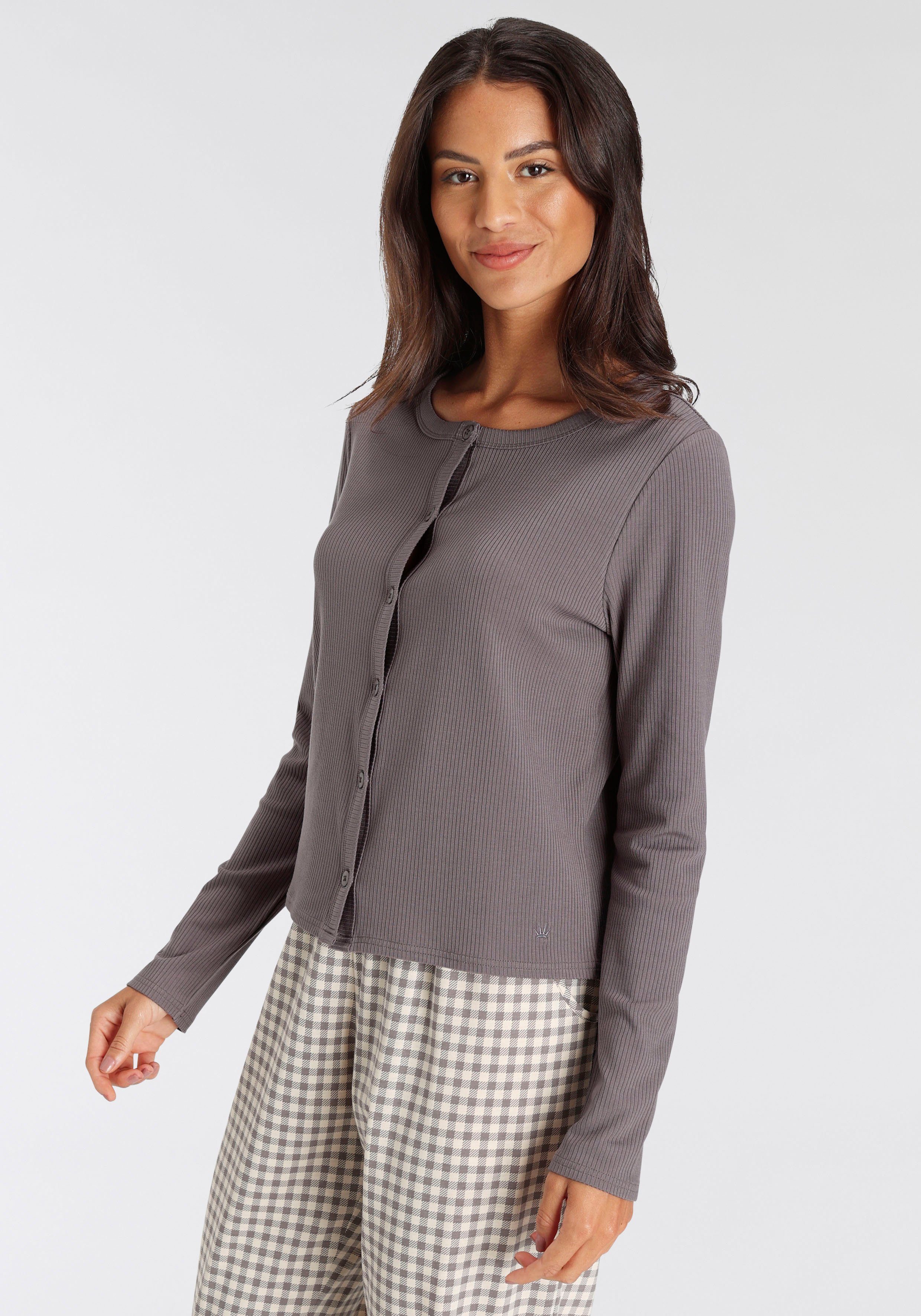Triumph Cardigan Natural Spotlight Rib Cardigan ademend en temperatuurregulerend
