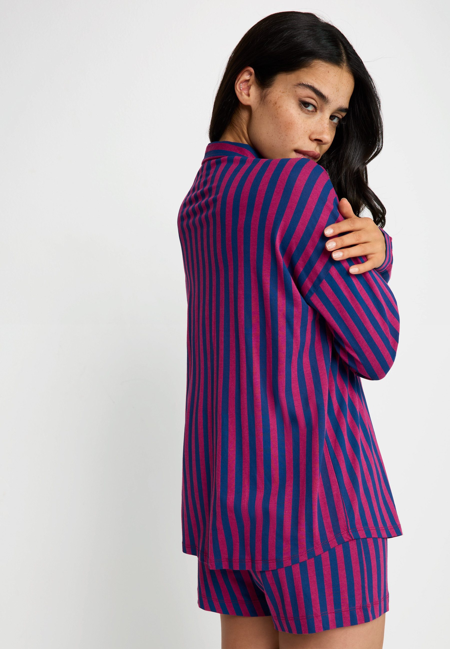 LSCN by LASCANA Shortama met mooi strepenprint (2-delig)