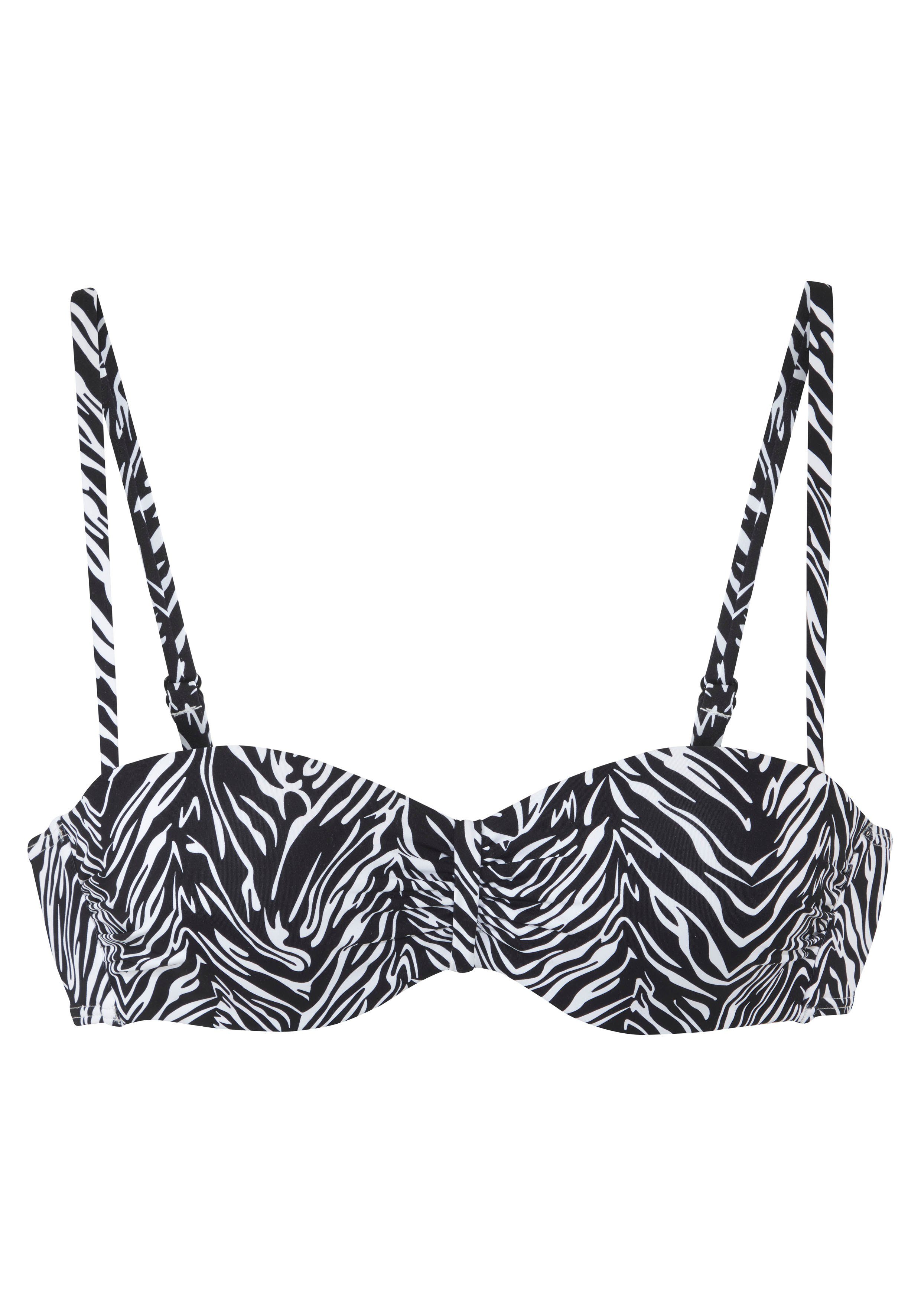 s.Oliver RED LABEL Beachwear Beugelbandeau bikinitop Kanto in animaldesign