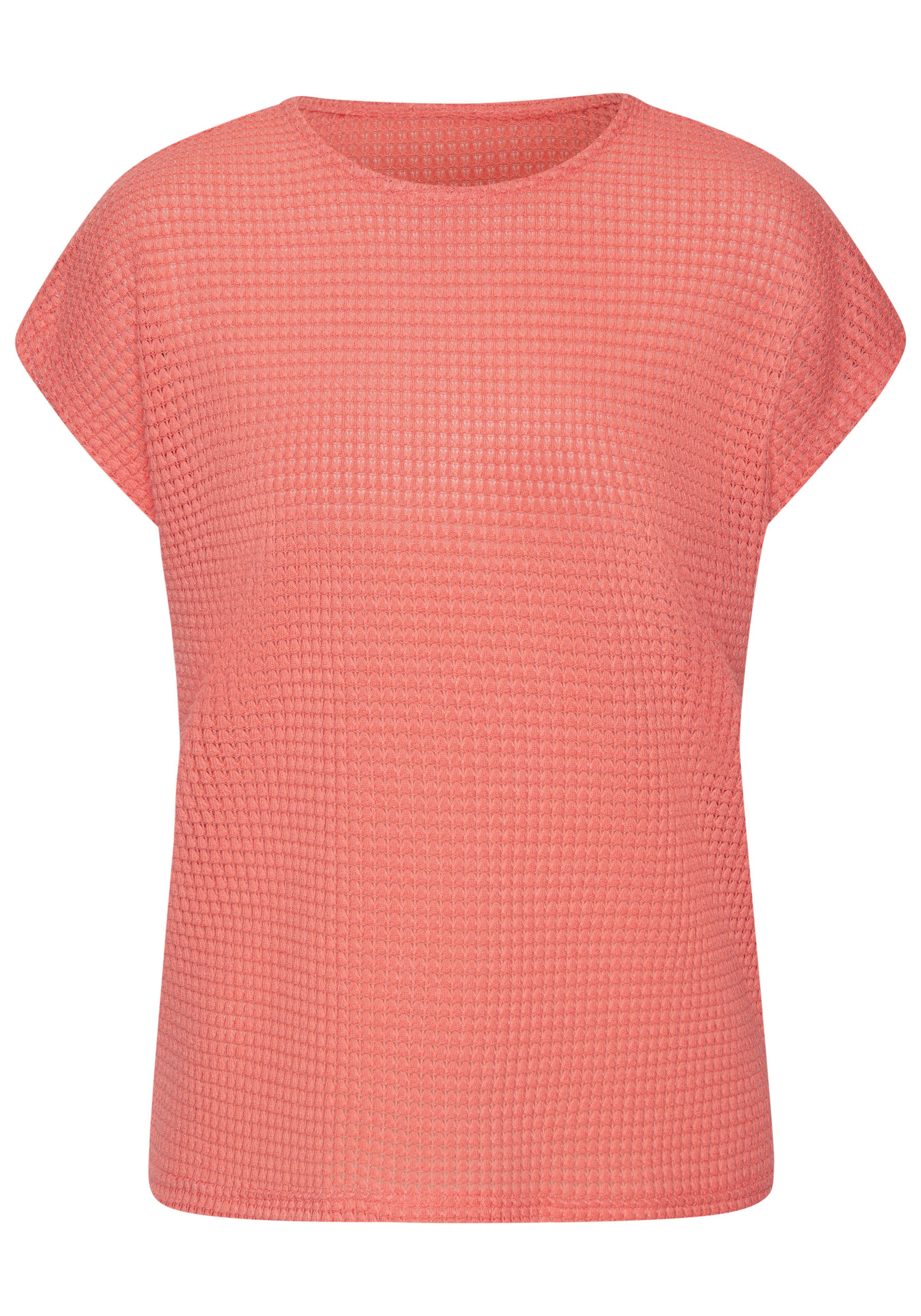 Vivance Shirt met korte mouwen Met modieuze wafelstructuur van kreukvrije breikwaliteit (Set van 2)